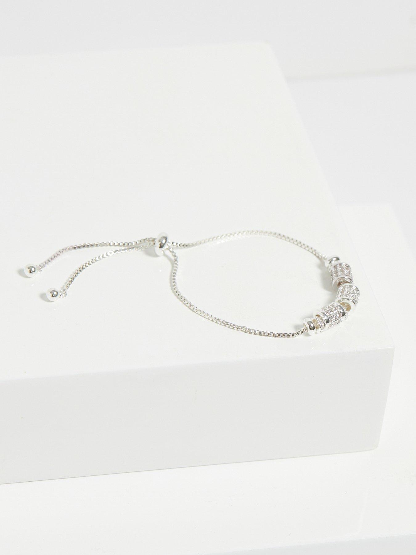 Image 2 of 4 of Jon Richard Silver Plated Pave Charm Toggle Bracelet