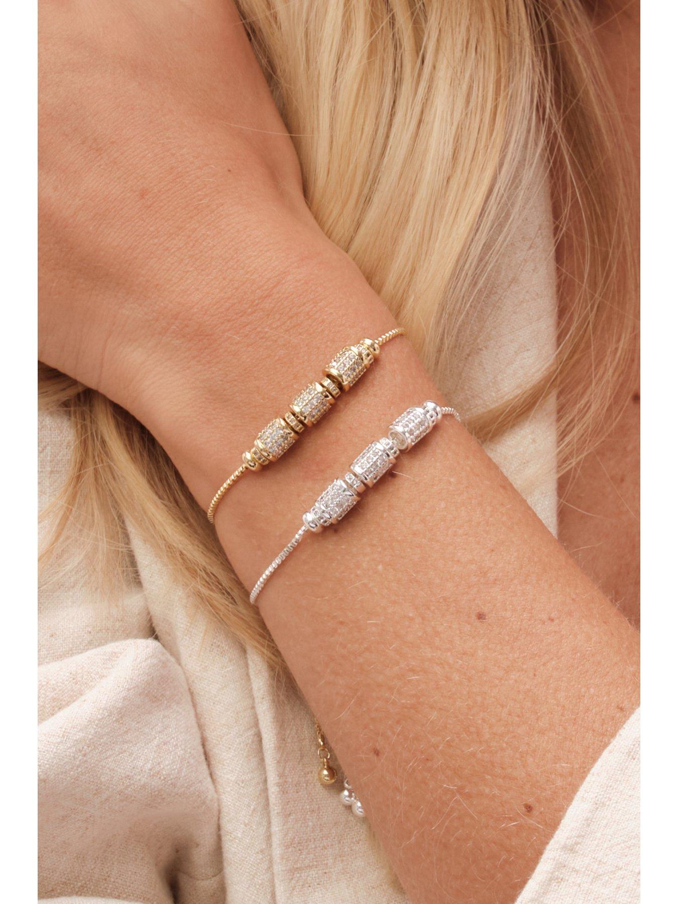 Image 3 of 4 of Jon Richard Silver Plated Pave Charm Toggle Bracelet