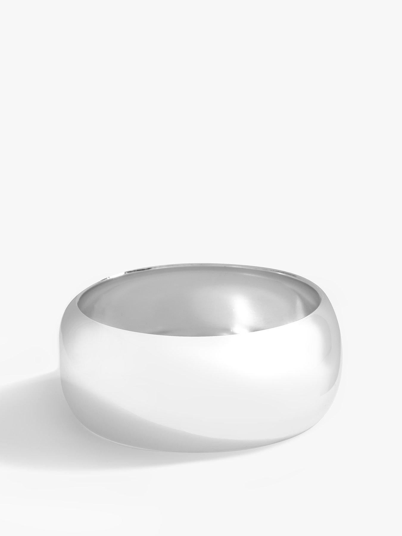undefined Silver Polished Statement Bangle Bracelet