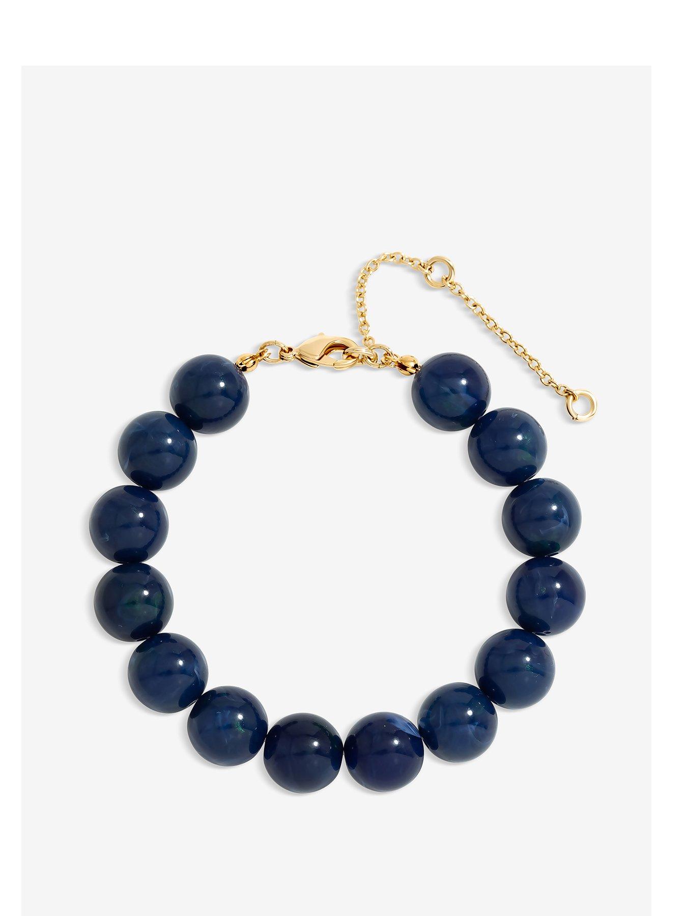 undefined Gold Blue Lapis Orb Magnetic Bracelet