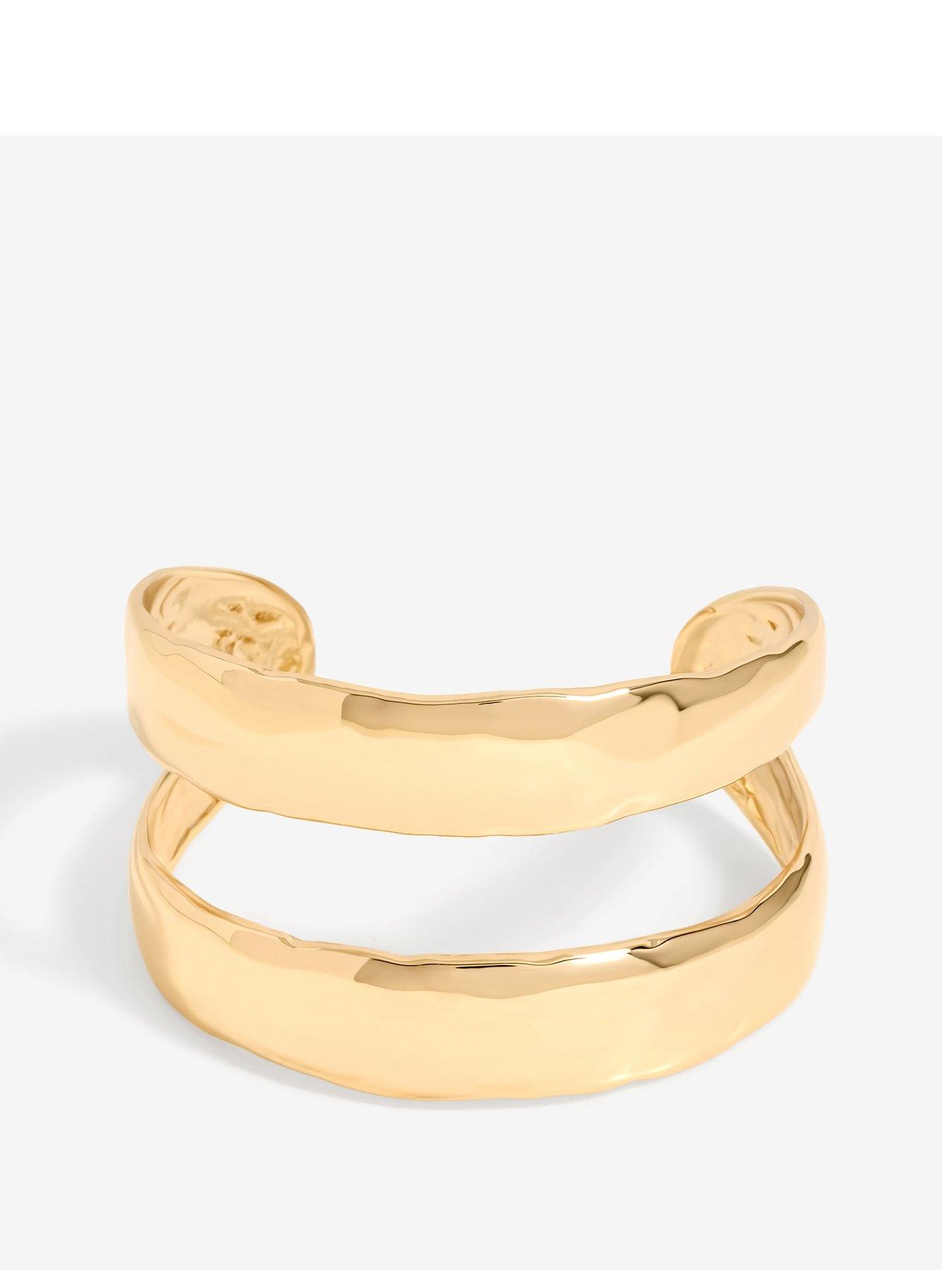 undefined Gold Molten Open Cuff Bracelet