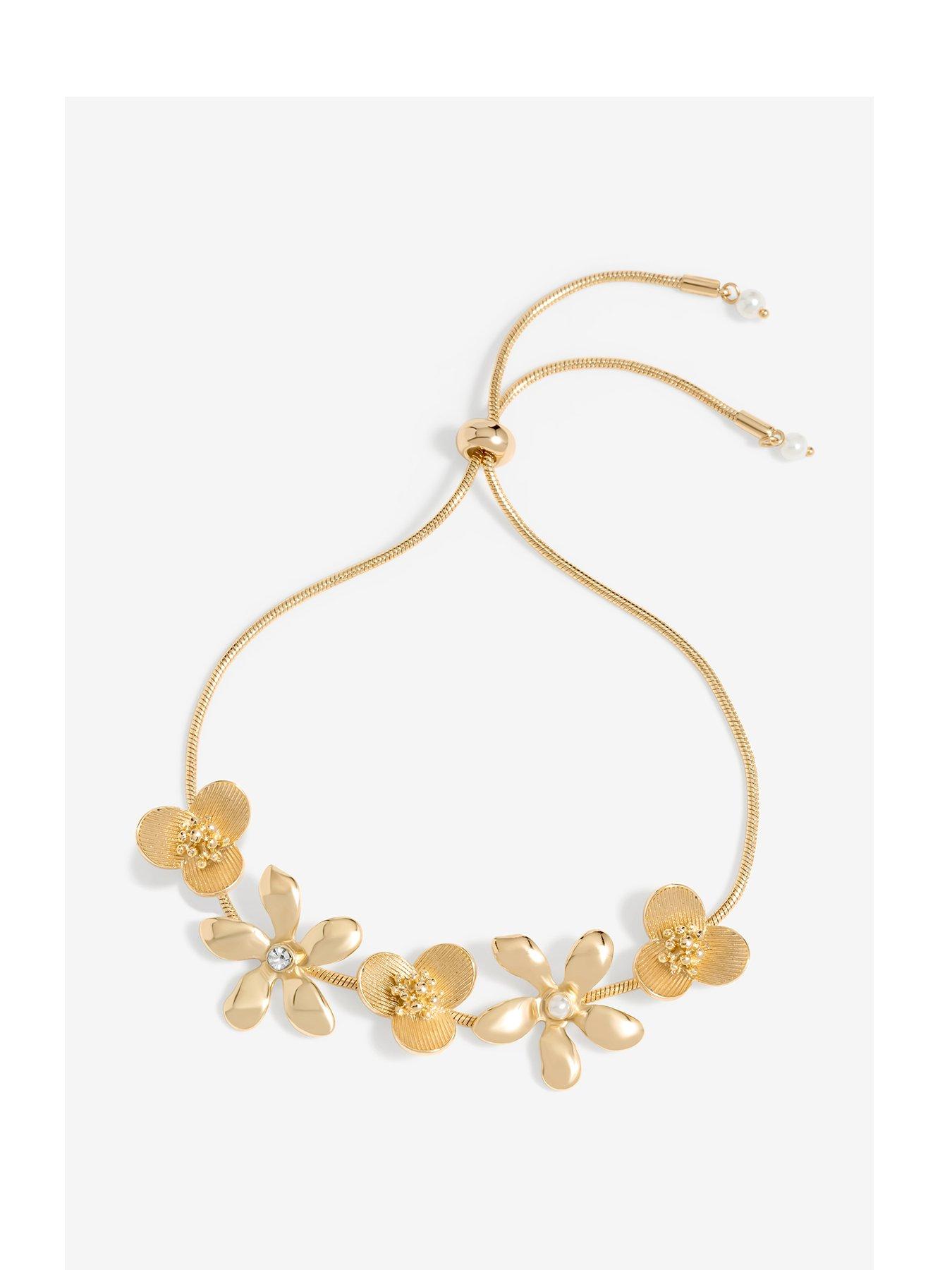 undefined Gold Mixed Flower Toggle Bracelet