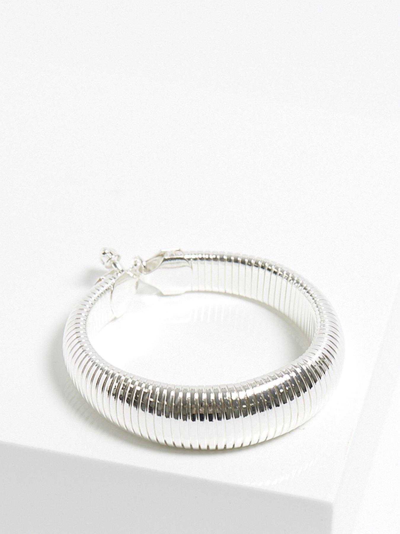 undefined Silver Plated Omega Cuff Bracelet