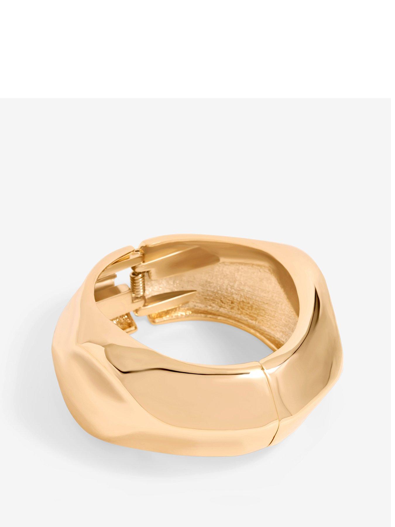 undefined Gold Plated Angular Dome Cuff