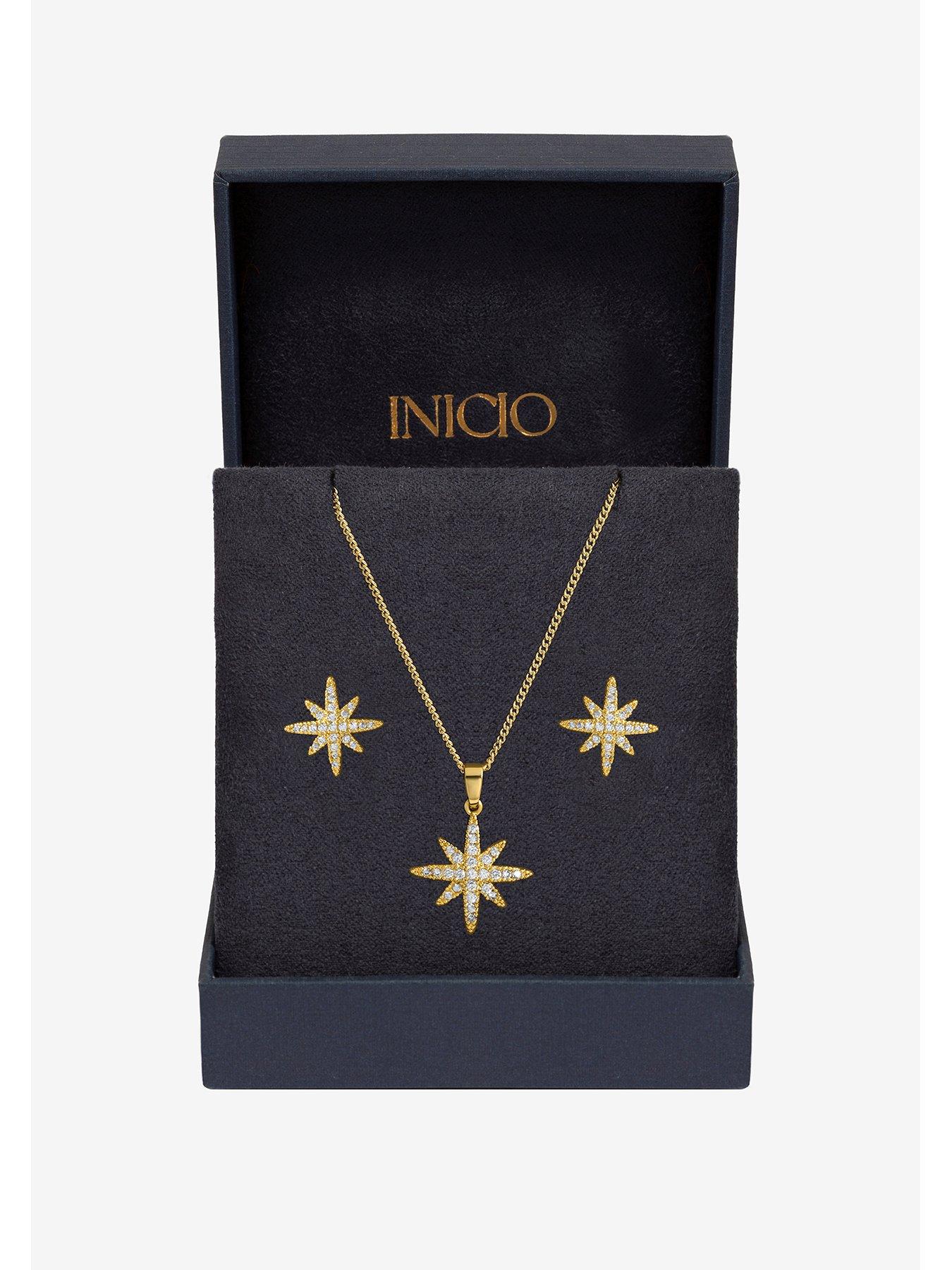 undefined Gold Plated Cubic Zirconia Star Set - Gift Boxed