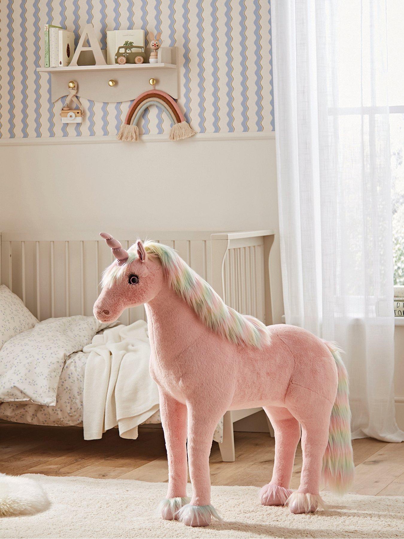Image 1 of 5 of CuddleCo Standing Unicorn Stuffed Animal - Rainbow