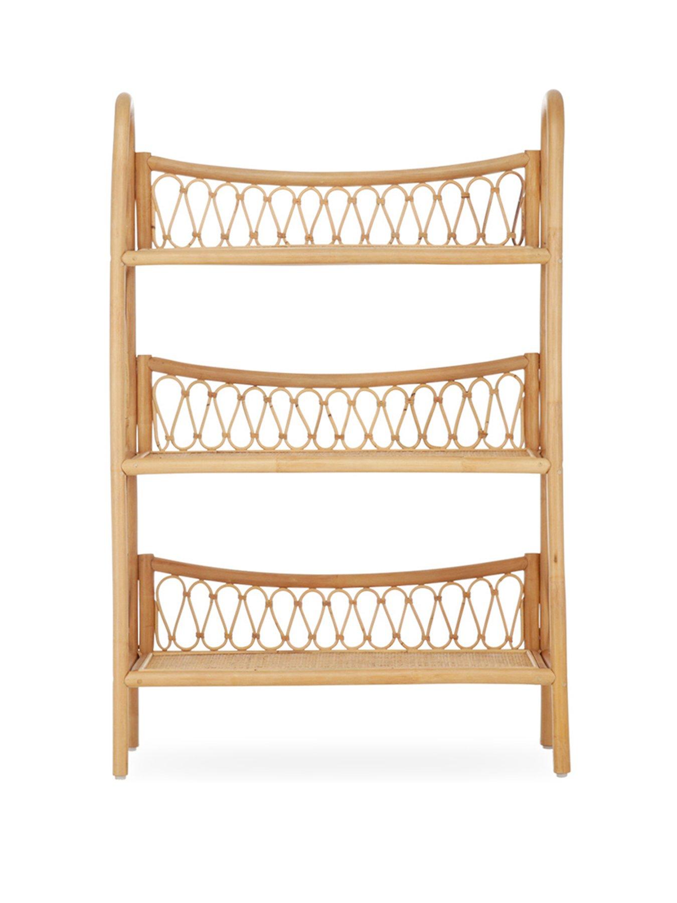 Image 2 of 6 of CuddleCo Aria 3 Tier Rattan Shelving Unit