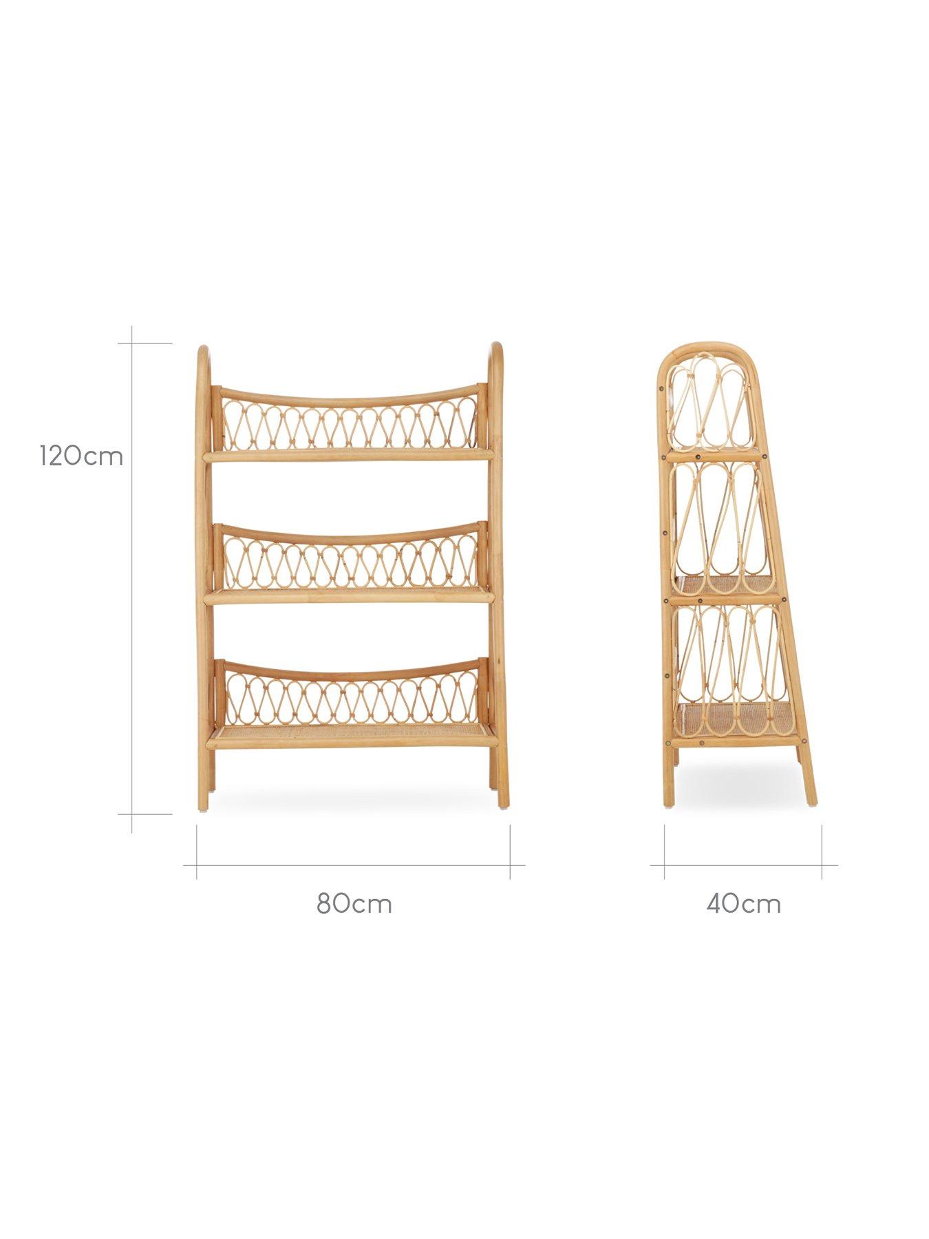 Image 5 of 6 of CuddleCo Aria 3 Tier Rattan Shelving Unit