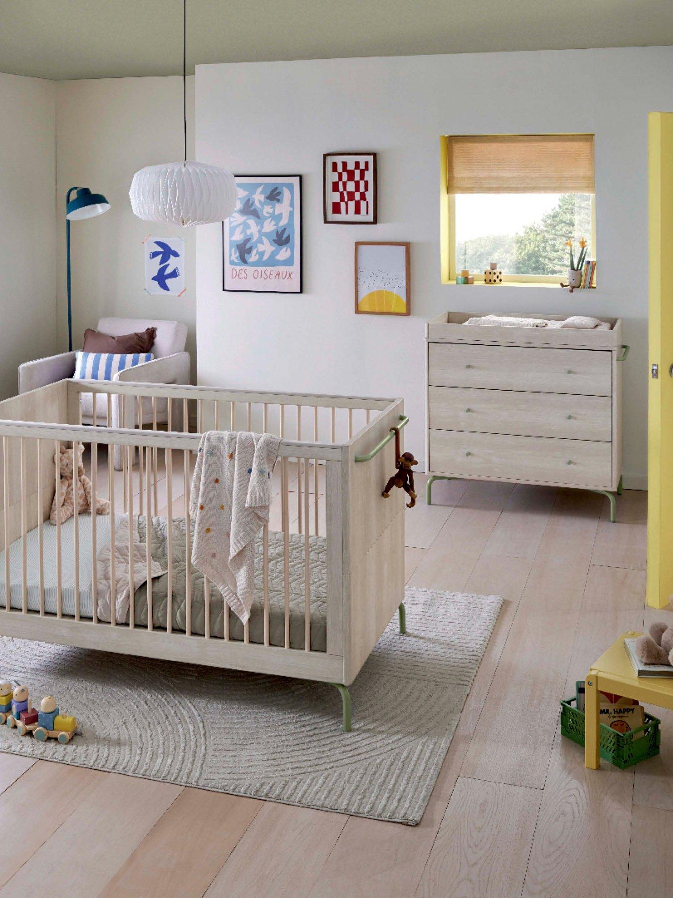 Product photograph of Mamas Papas Kinlay Cotbed Moss Green from very.co.uk