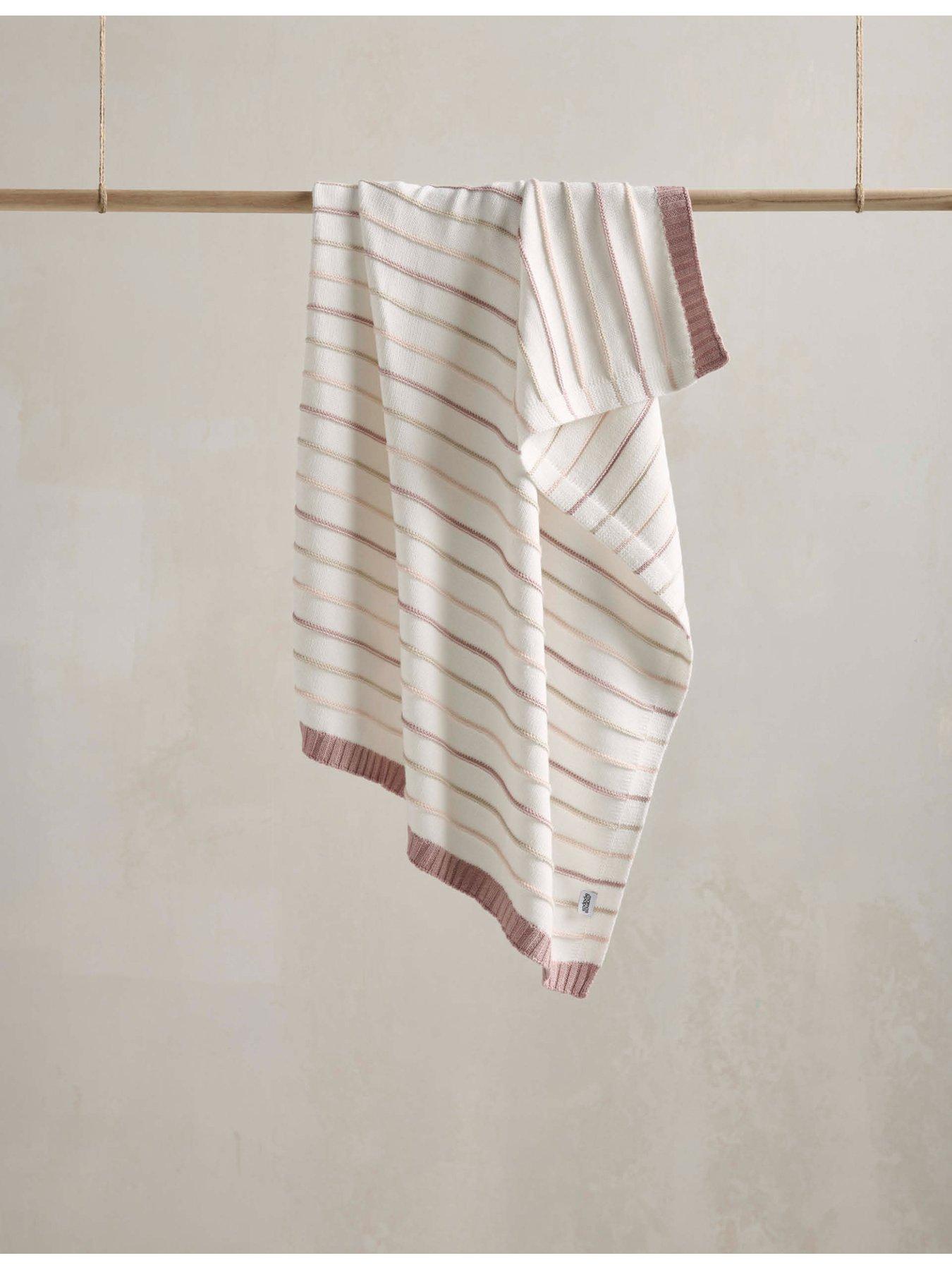 Image 1 of 3 of Mamas & Papas Knitted Blanket - Pink Stripe