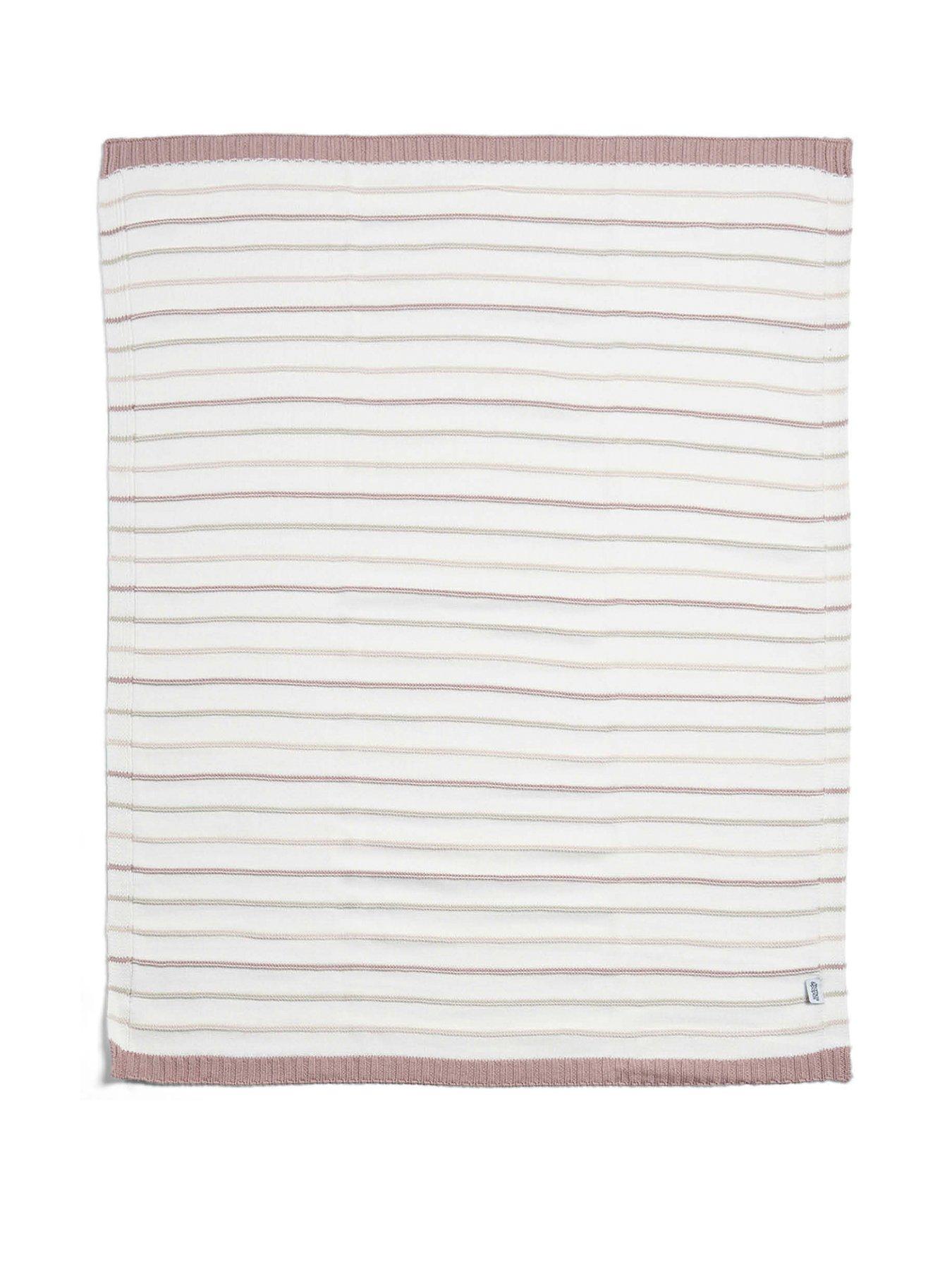 Image 2 of 3 of Mamas & Papas Knitted Blanket - Pink Stripe