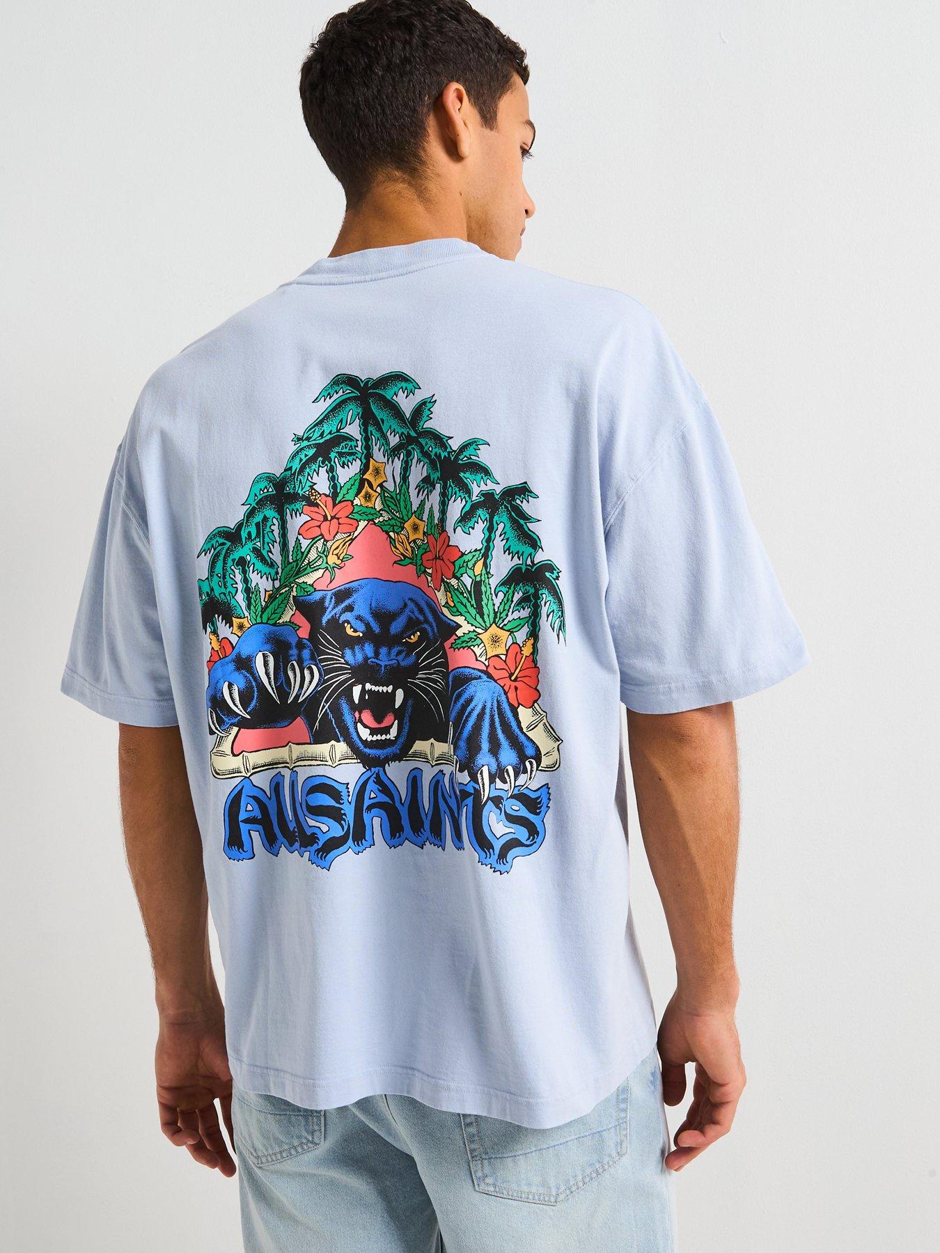 undefined All Saints Pounce Short Sleeve Crew Neck T-shirt-blue