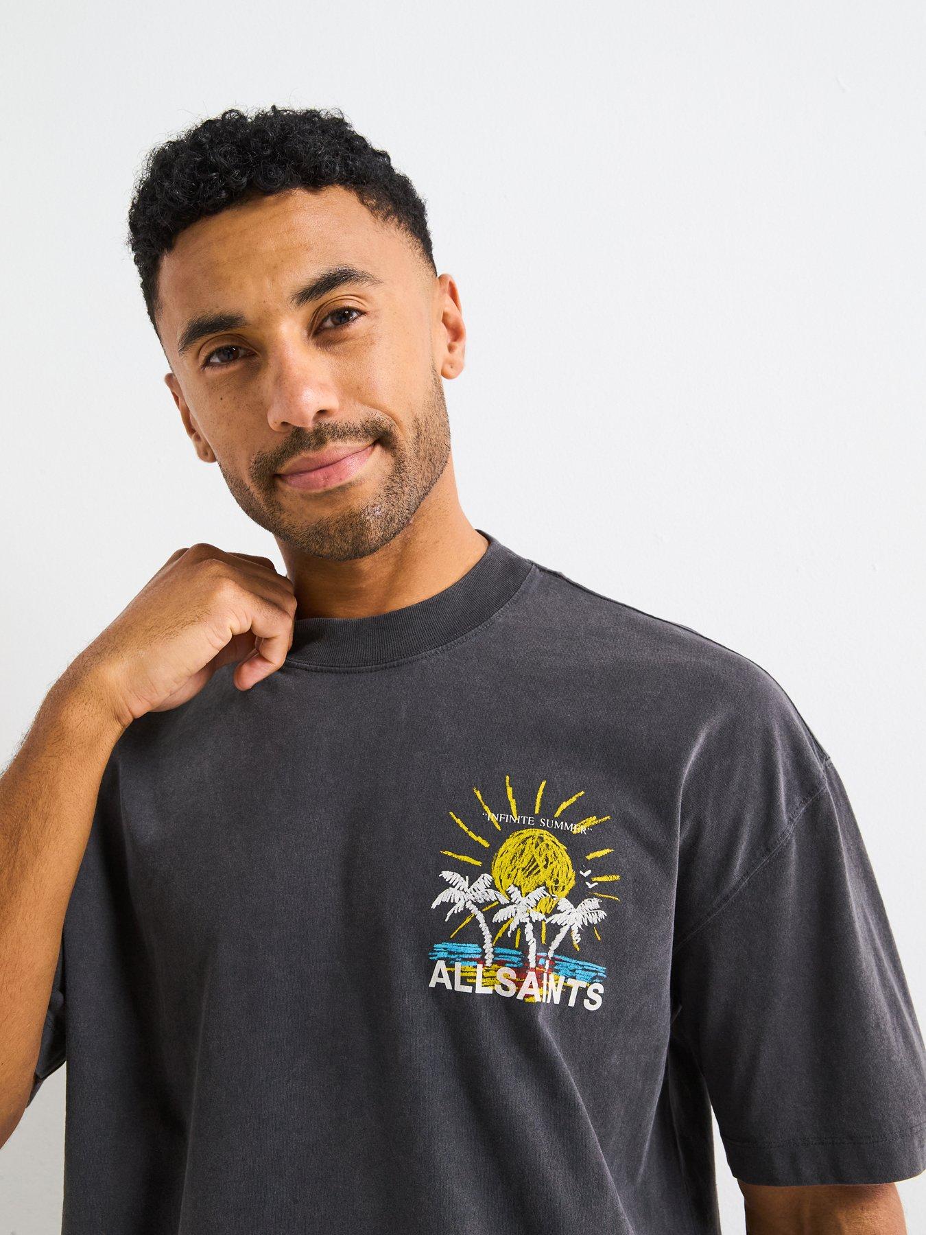 Image 4 of 5 of AllSaints All Saints Cove Short Sleeve Crew Neck T-Shirt- Black