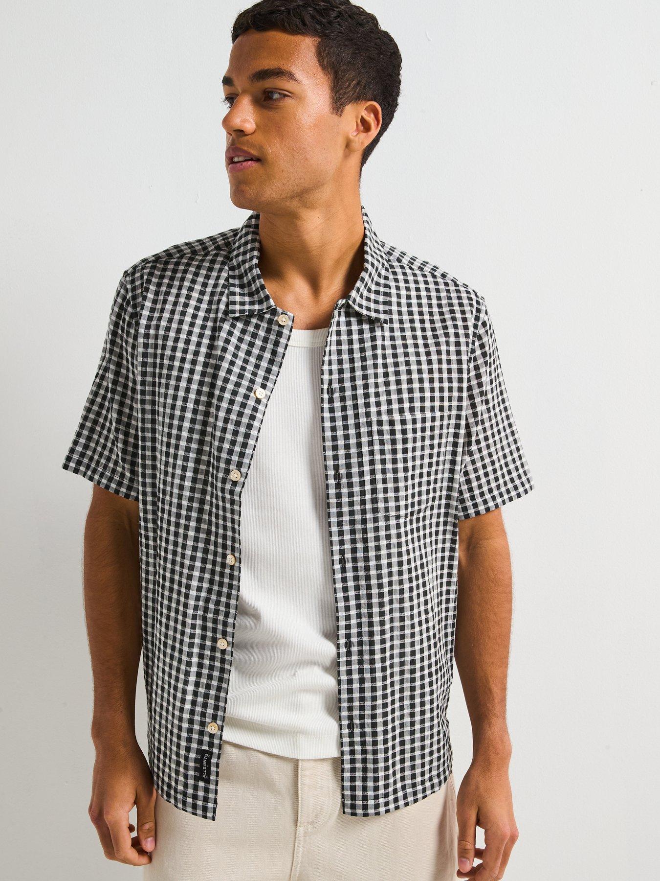 undefined All Saints Tawney Short Sleeve Casual Shirt- Black