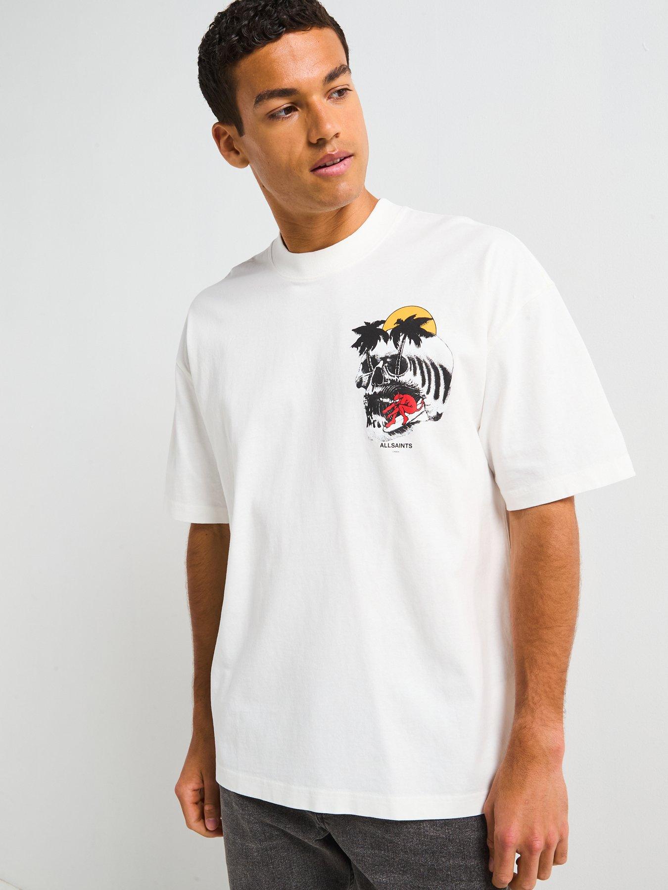 Image 1 of 6 of AllSaints All Saints Breaker Short Sleeve Crew Neck T-shirt-white