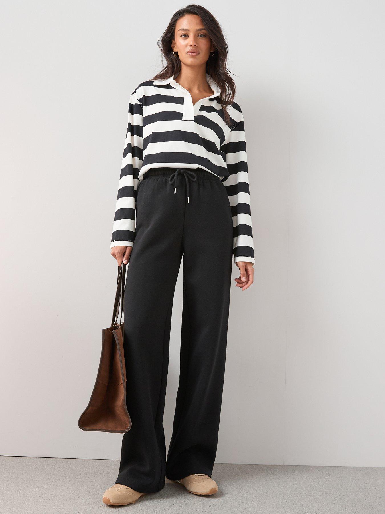 The Very Collection Wide Leg Relaxed Joggers - Black