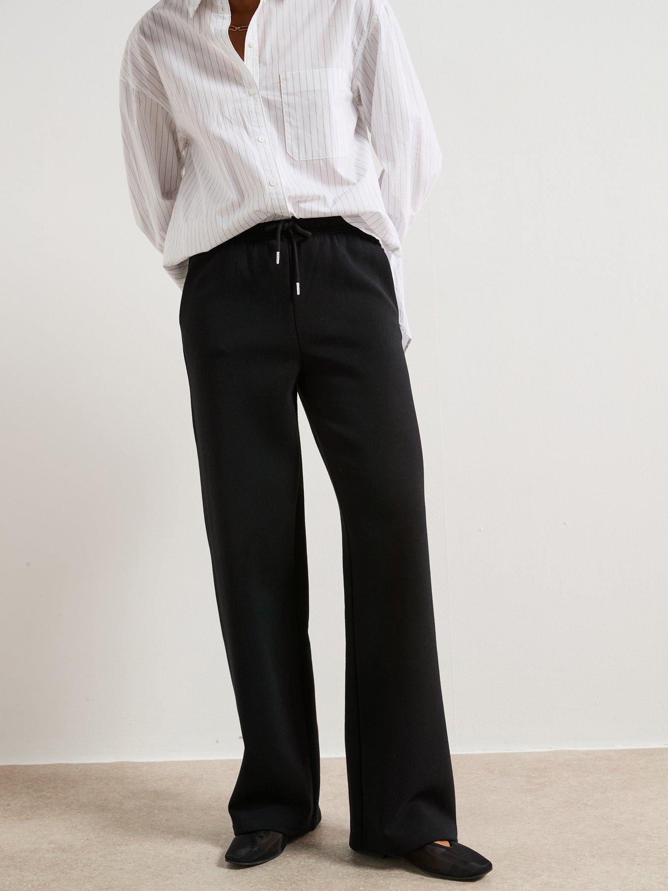 undefined Wide Leg Joggers - Black