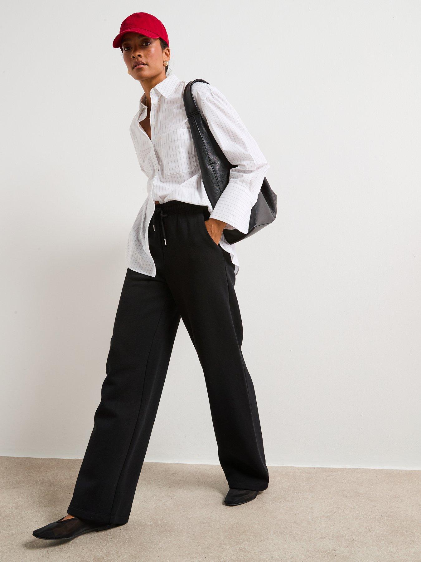 Image 3 of 6 of V by Very Wide Leg Joggers - Black