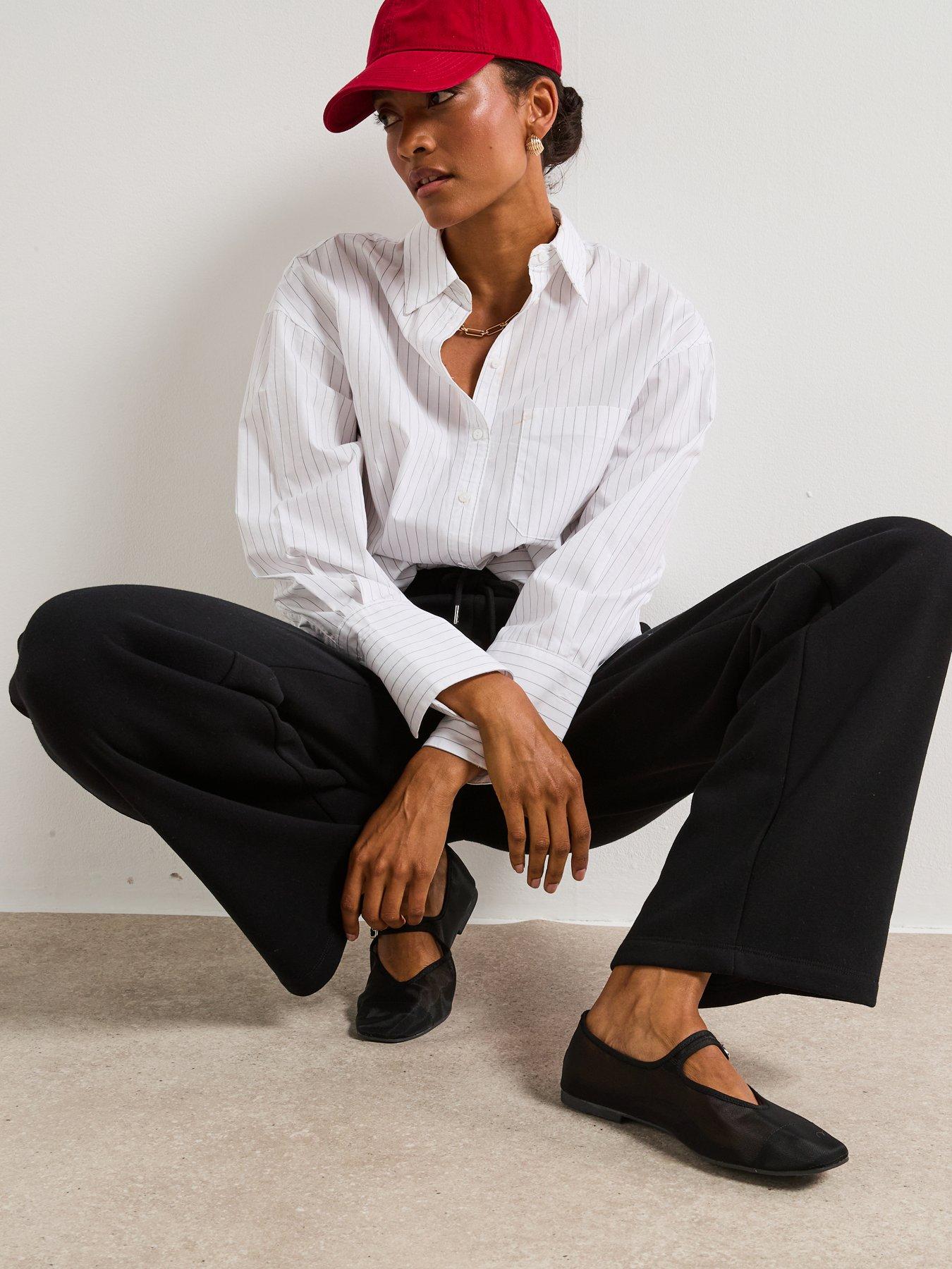Image 4 of 6 of V by Very Wide Leg Joggers - Black