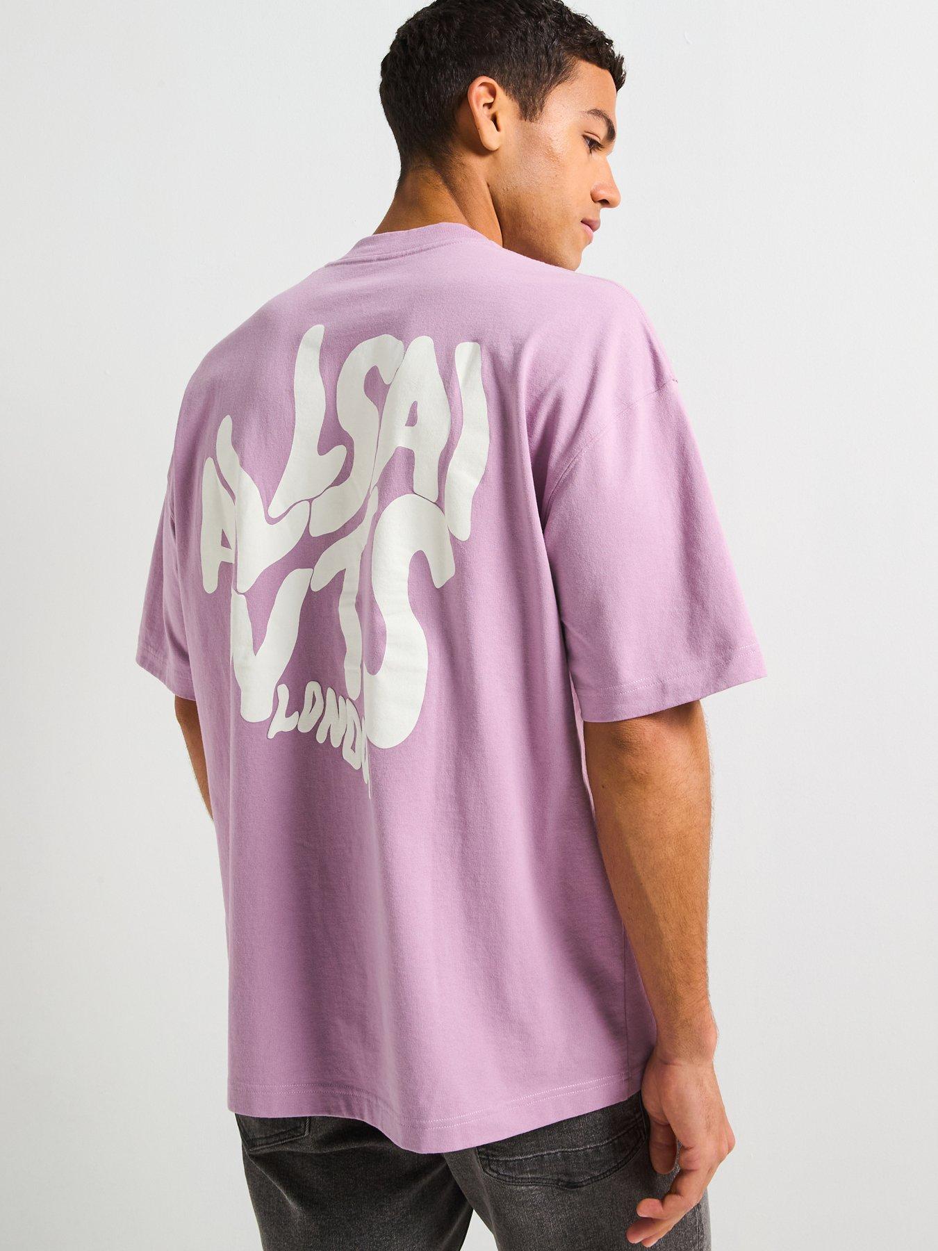 undefined All Saints Orlando Short Sleeve Crew Neck T-shirt-light Purple