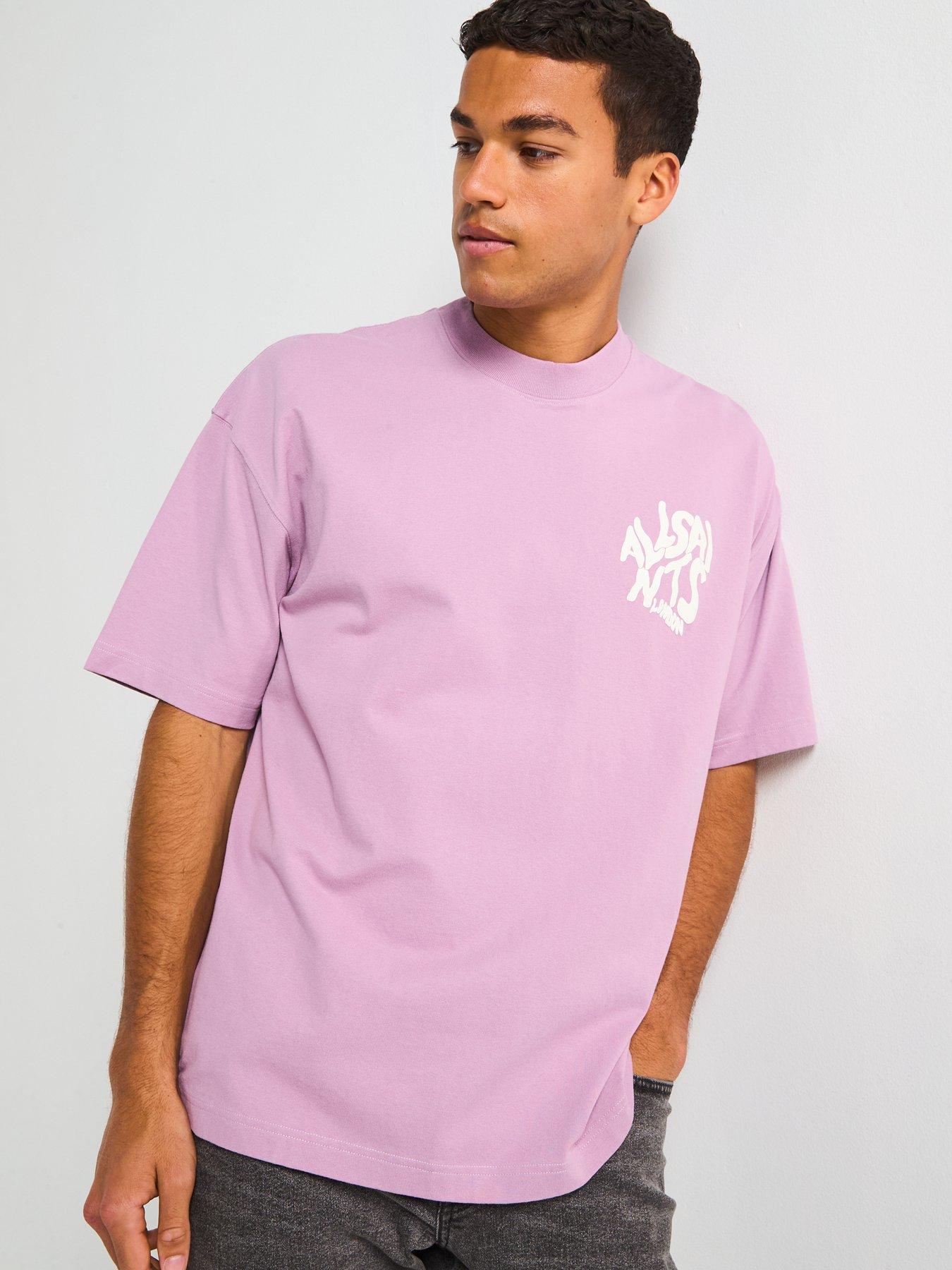 undefined All Saints Orlando Short Sleeve Crew Neck T-shirt-light Purple