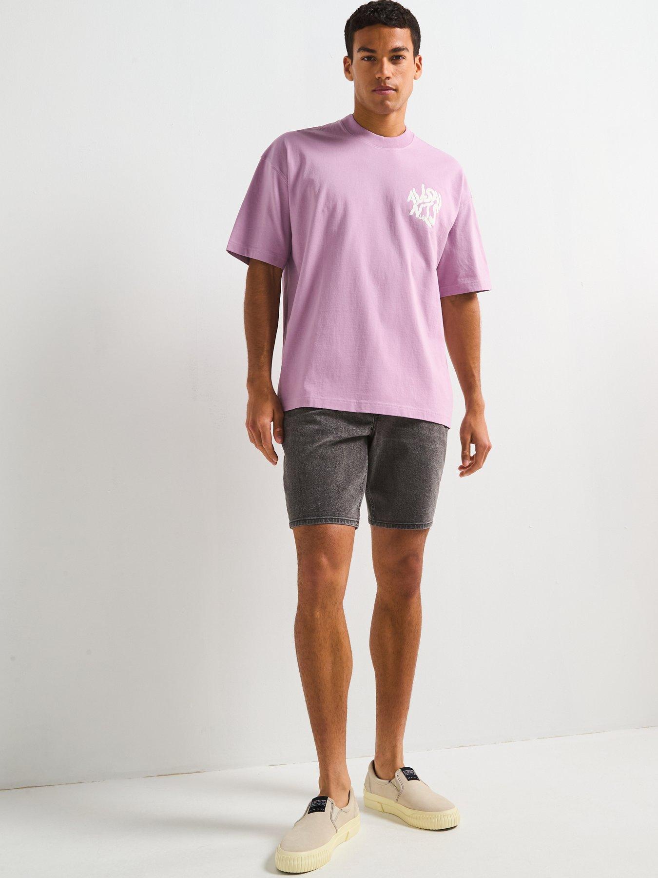 Image 3 of 6 of AllSaints All Saints Orlando Short Sleeve Crew Neck T-shirt-light Purple