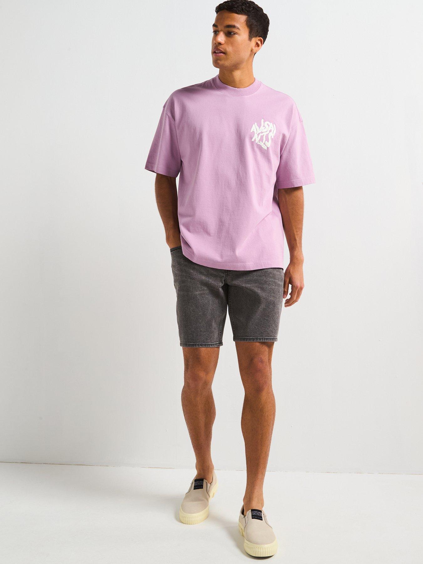 Image 5 of 6 of AllSaints All Saints Orlando Short Sleeve Crew Neck T-shirt-light Purple