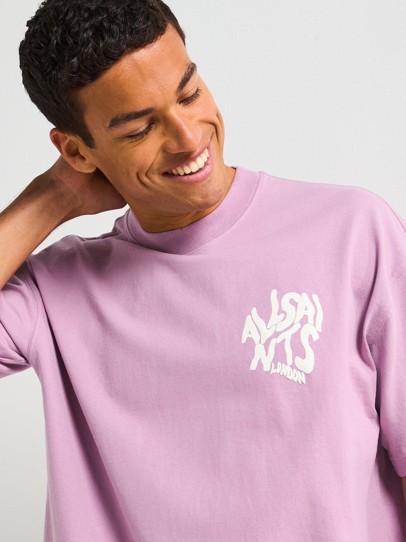 Image 6 of 6 of AllSaints All Saints Orlando Short Sleeve Crew Neck T-shirt-light Purple