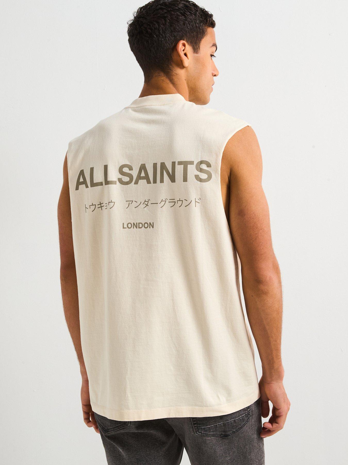 undefined All Saints Underground Sleeveless Crew Neck T-shirt-white