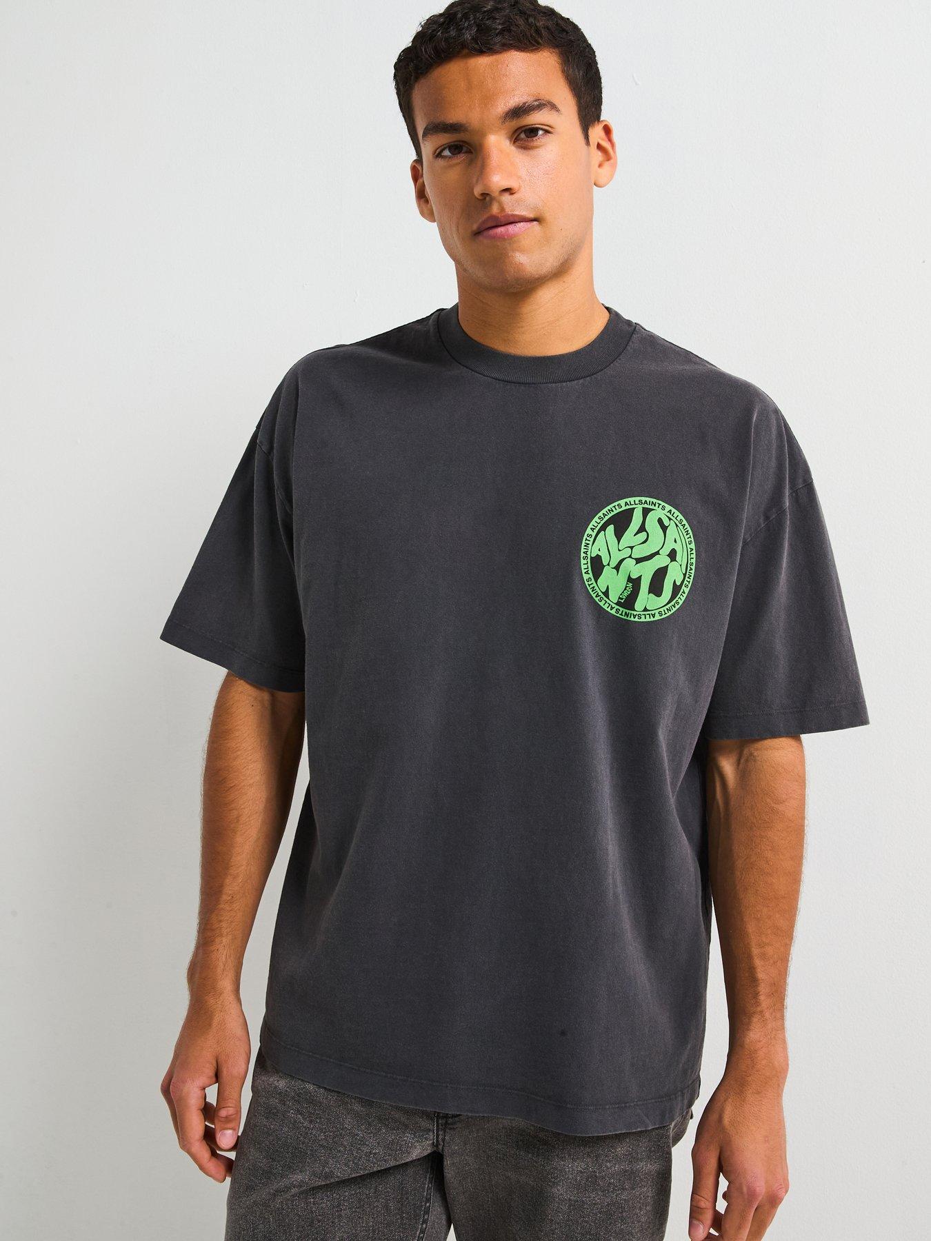 undefined All Saints Distortion Short Sleeve Crew Neck T-Shirt - Black
