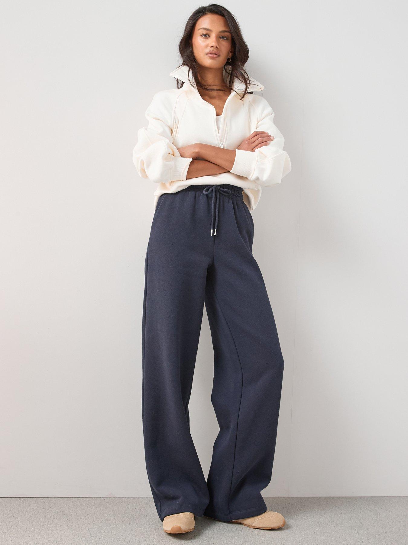 The Very Collection Wide Leg Relaxed Joggers - Navy