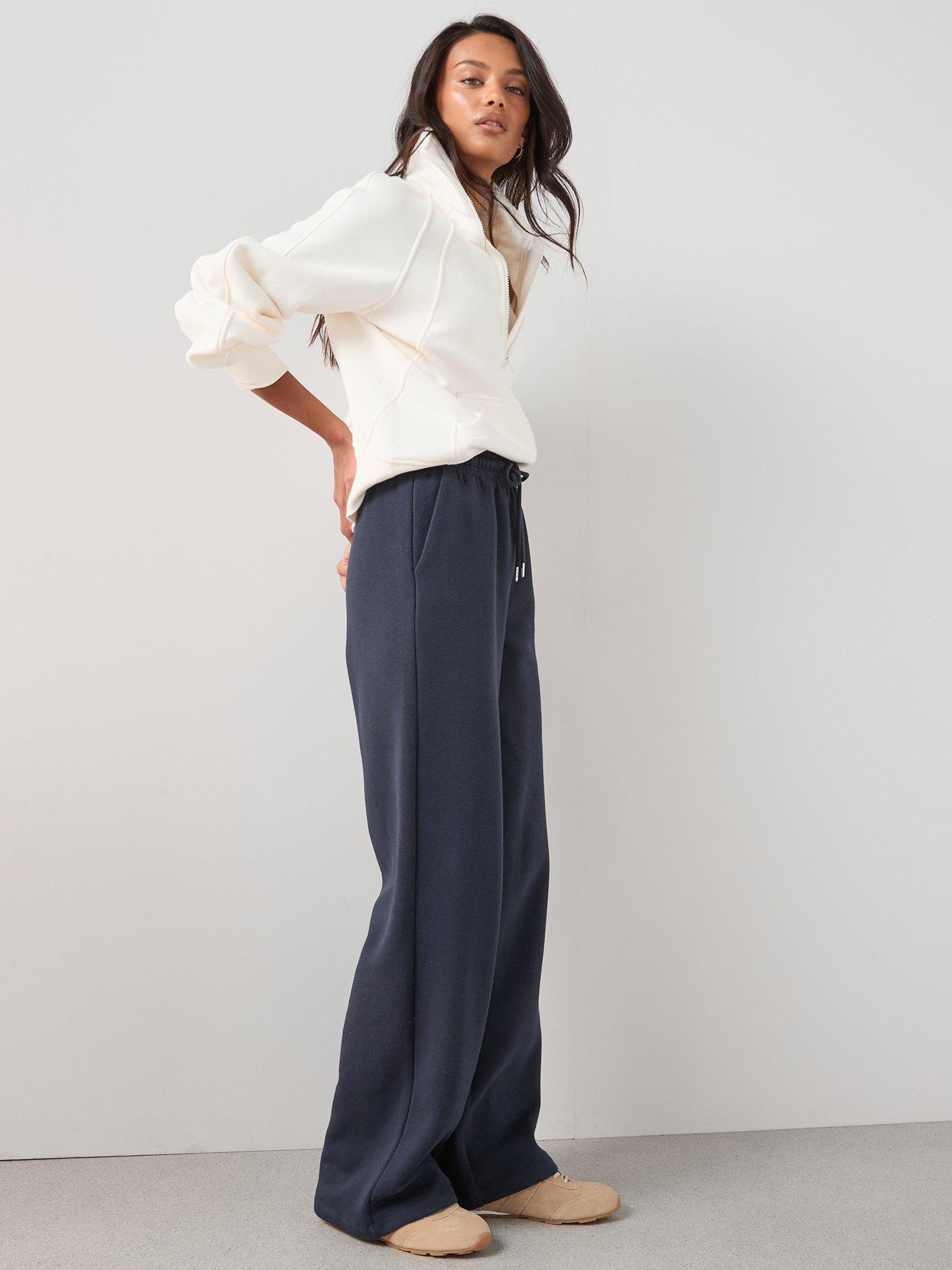 Image 4 of 6 of The Very Collection Wide Leg Relaxed Joggers - Navy