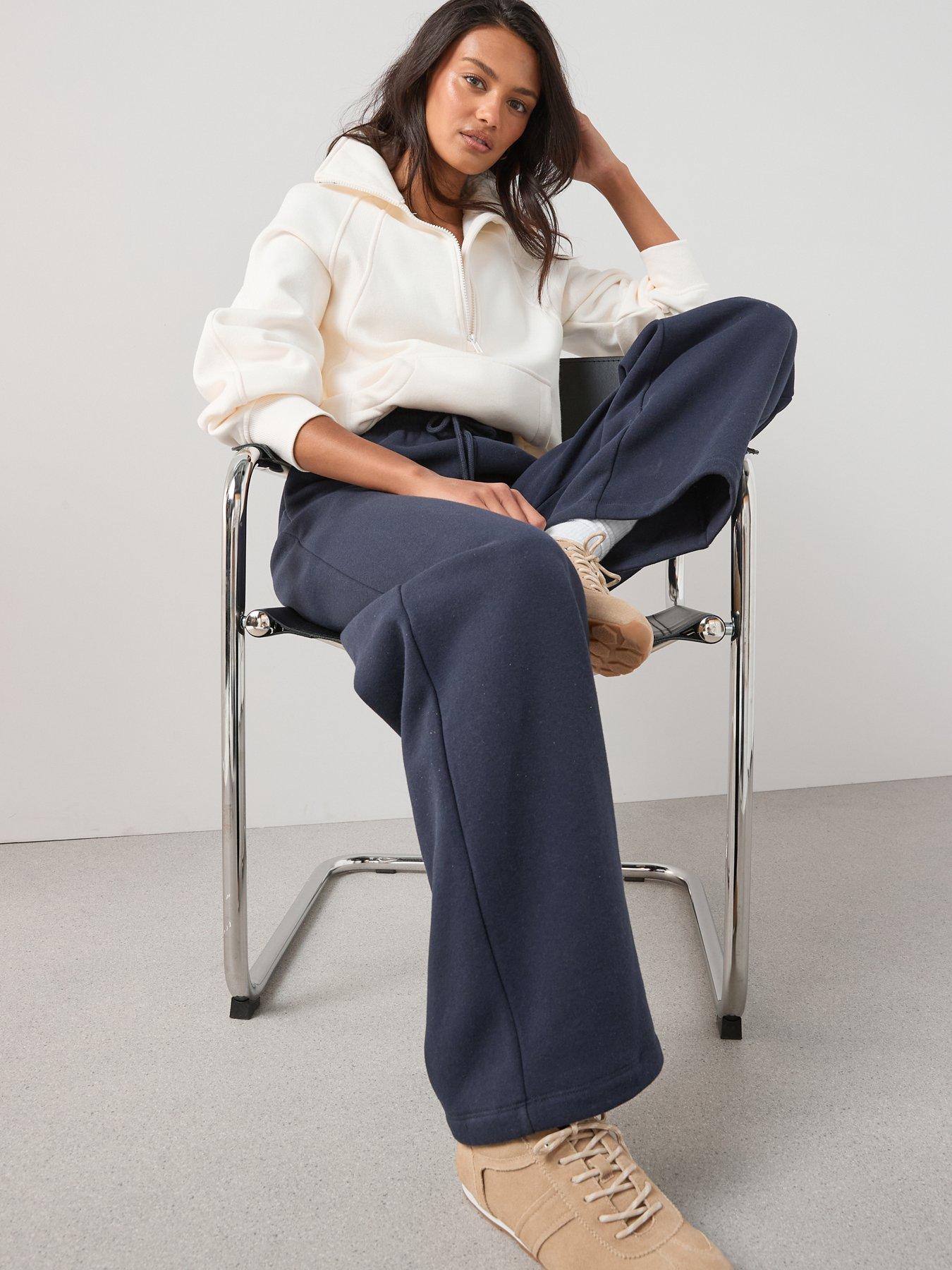 Image 5 of 6 of The Very Collection Wide Leg Relaxed Joggers - Navy