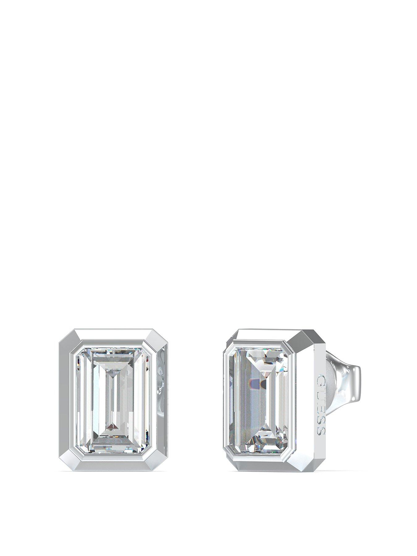 Guess silver tone 12MM OCTAGON STUD EARRINGS