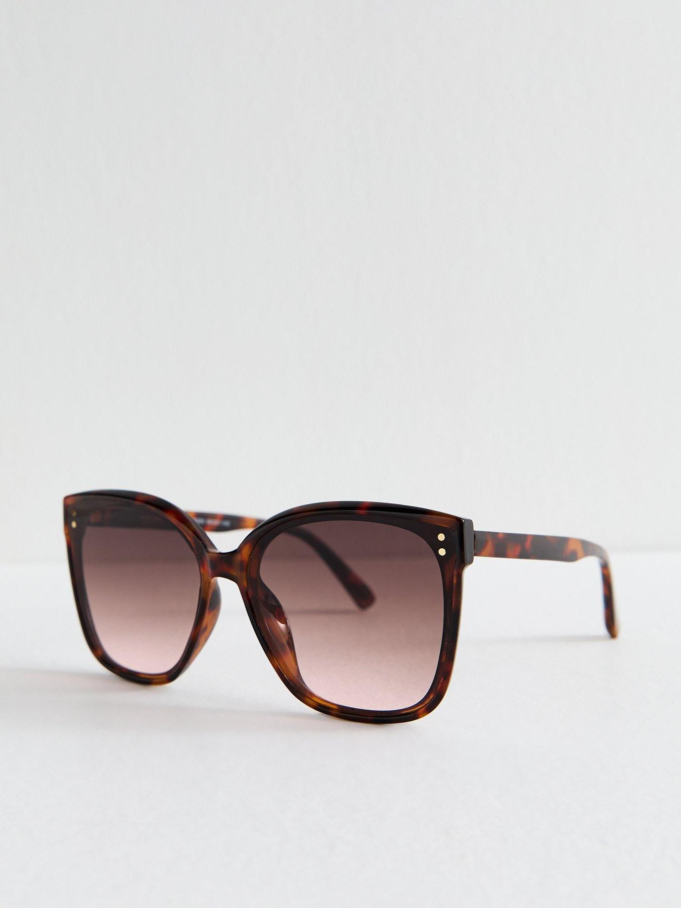 undefined Dark Brown Oversize D-frame Sunglasses