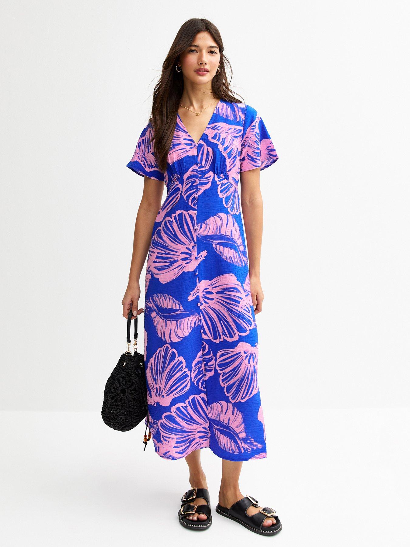 undefined Katy Shell Tea Midi Dress - Blue