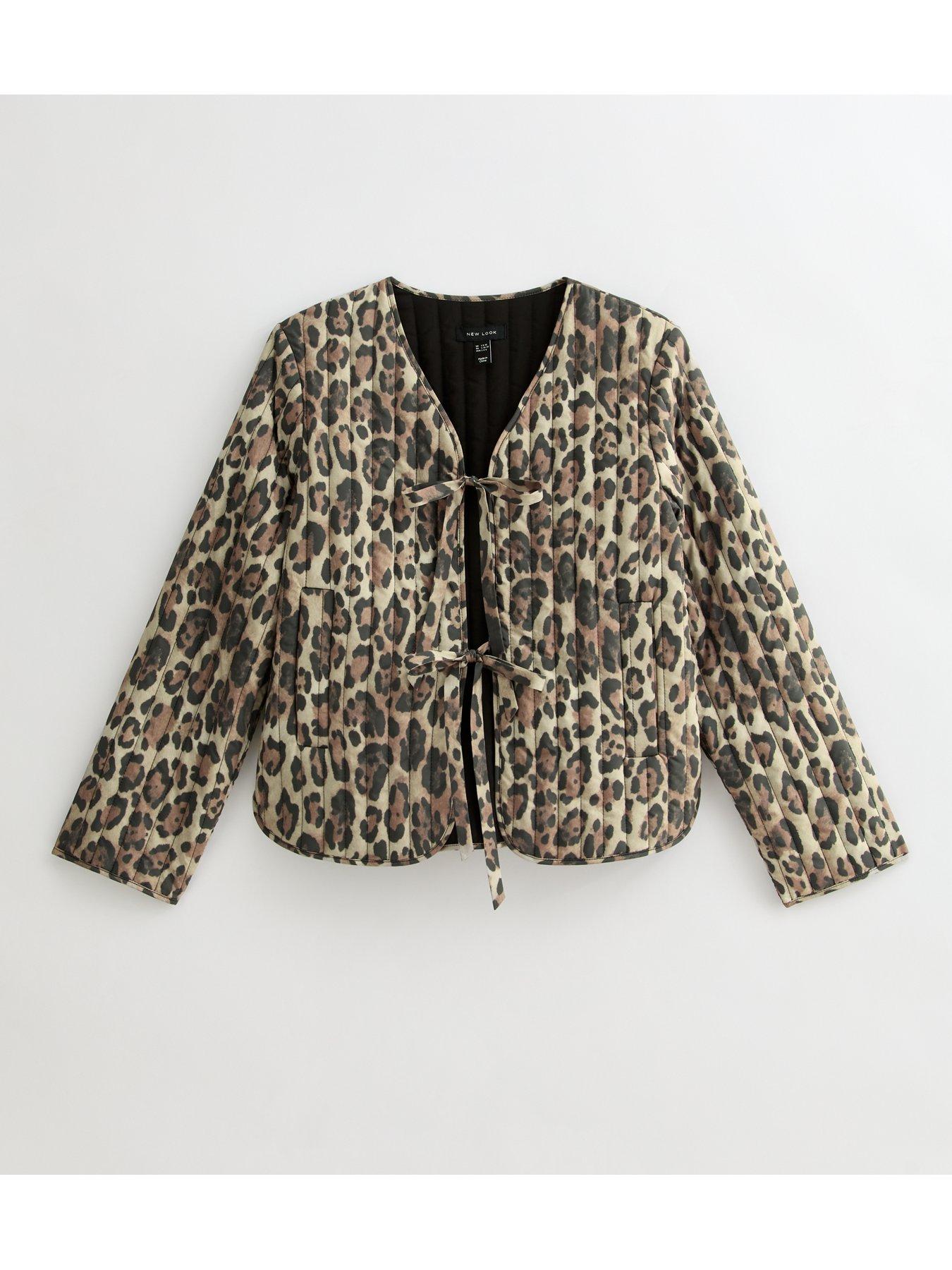 New Look Brown Leopard Print Quilted Jacket | Very