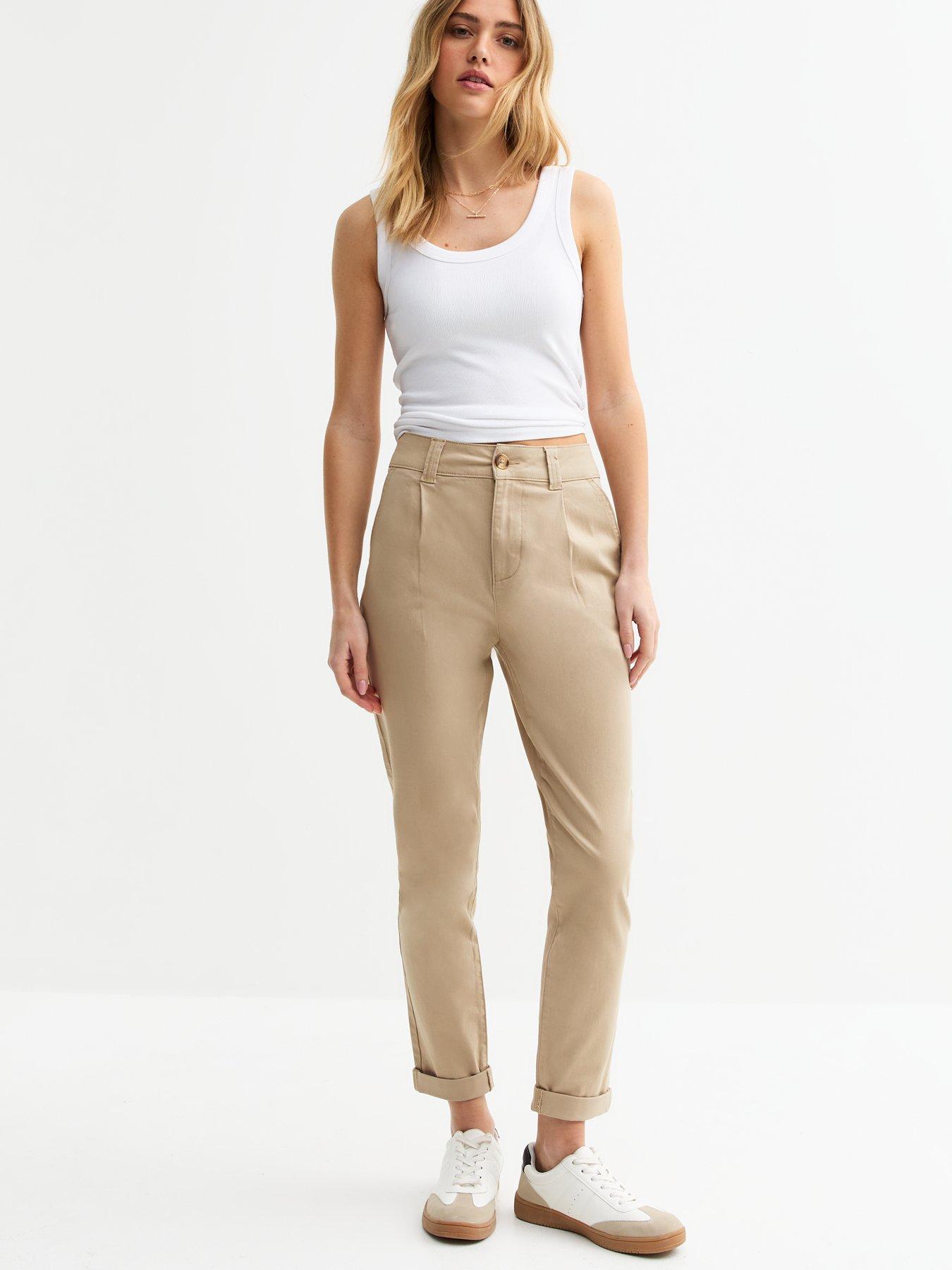 undefined Stone Tapered Leg Chino Trousers