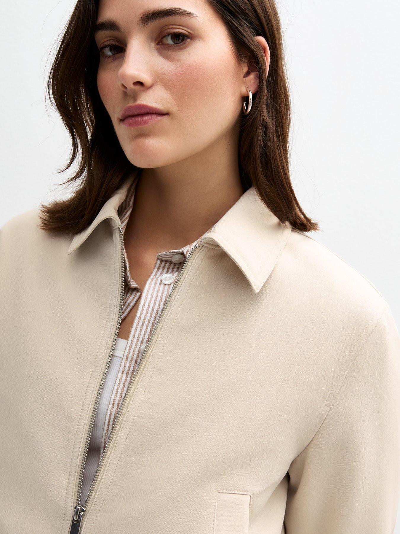 Image 4 of 4 of New Look Cream Bomber Jacket