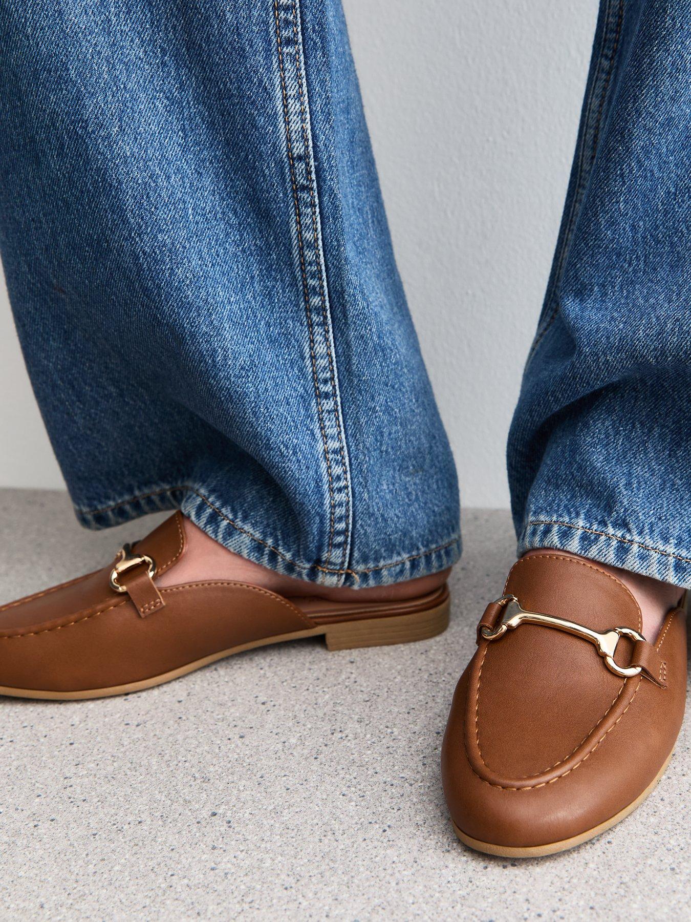 New Look Tan Faux Leather Snaffle Detail Backless Loafers Very
