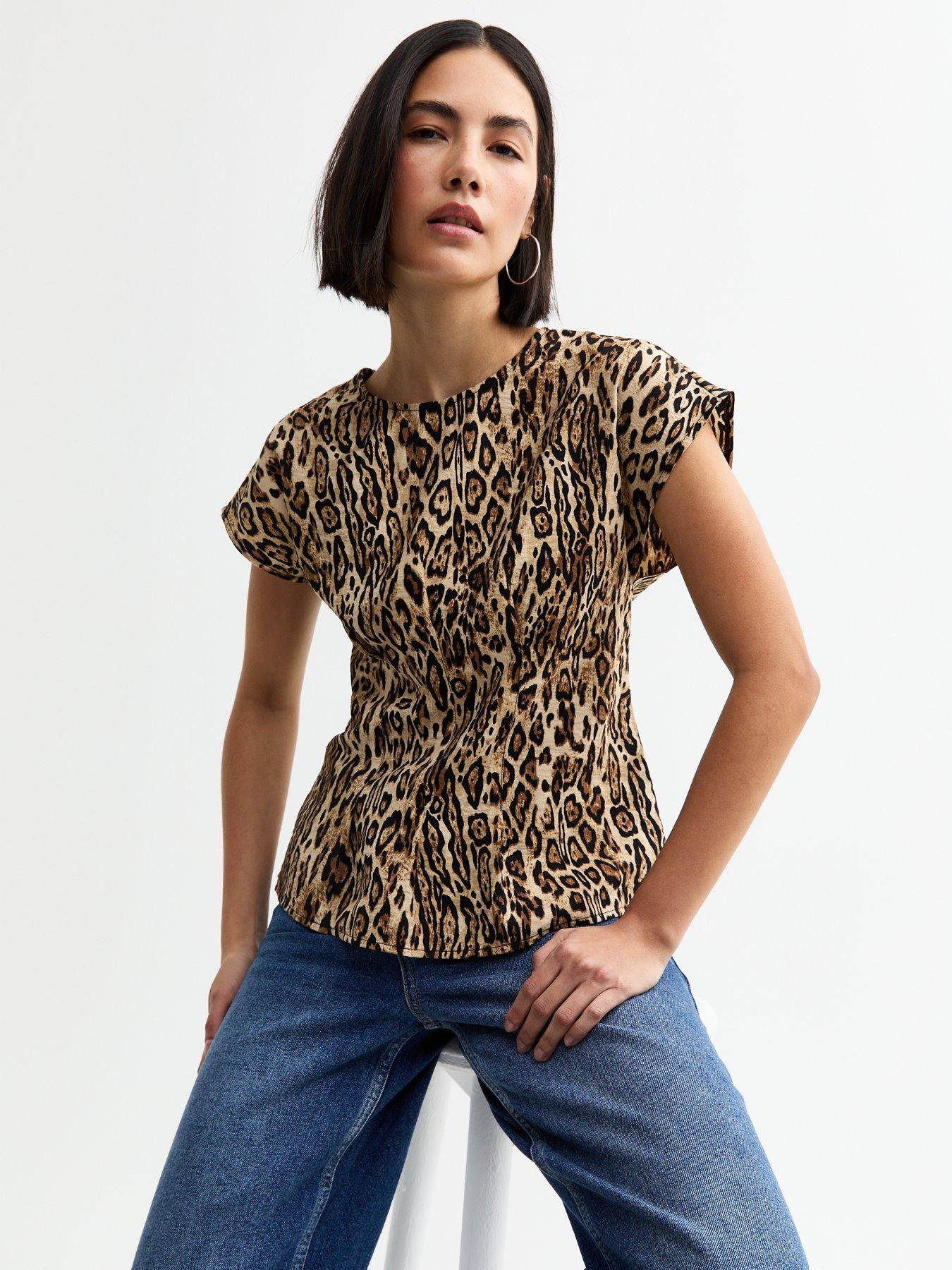 undefined Brown Leopard Print Top