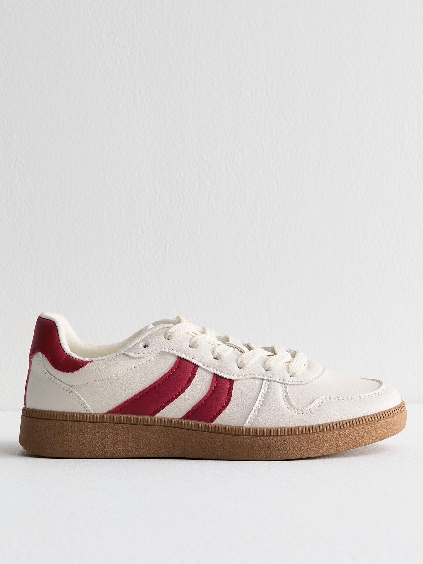 undefined Faux Leather Panelled Trainers - Red