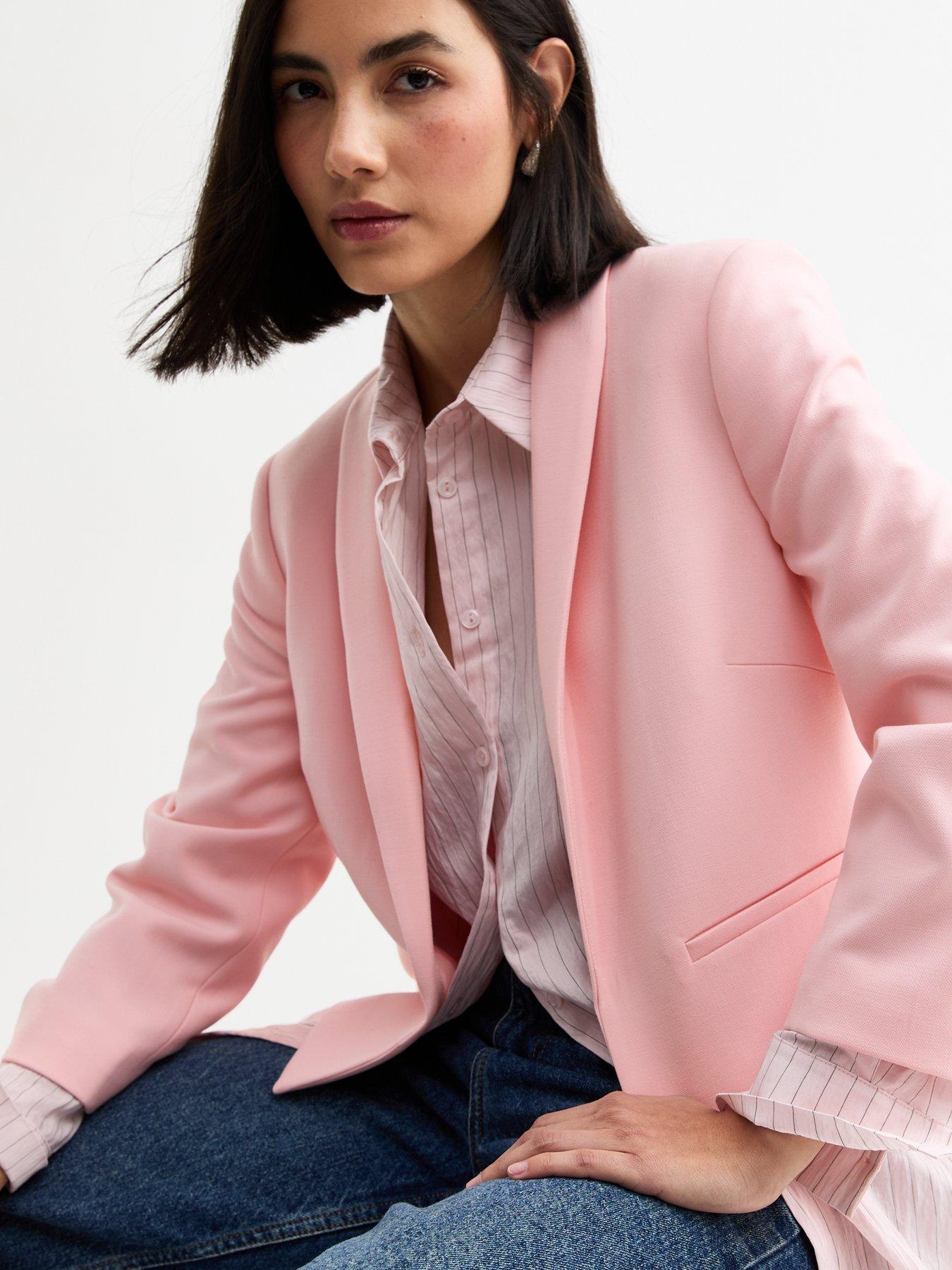New Look Light Pink Cropped Blazer Jacket | Very