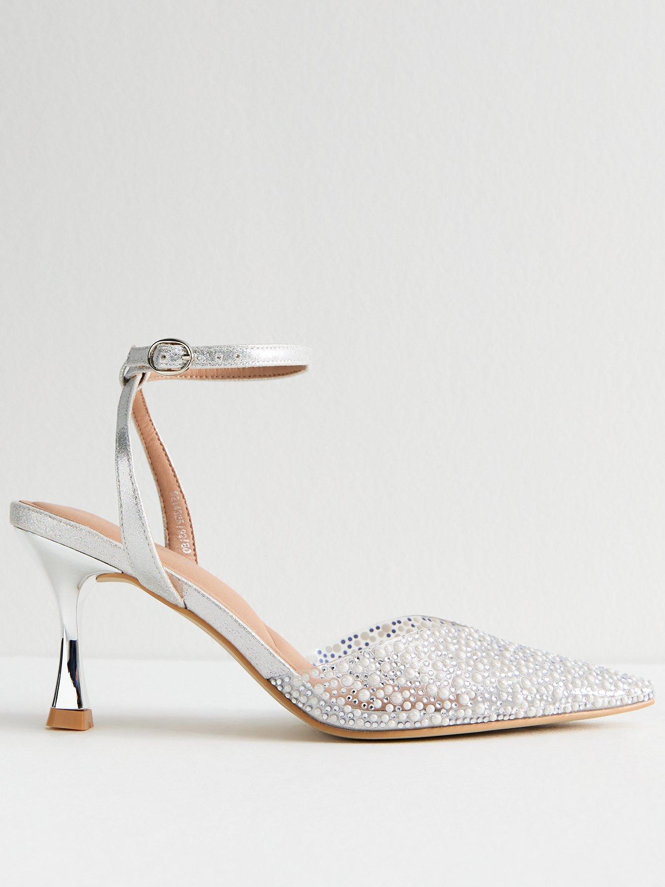 undefined Embellished Open Court Shoes - Silver