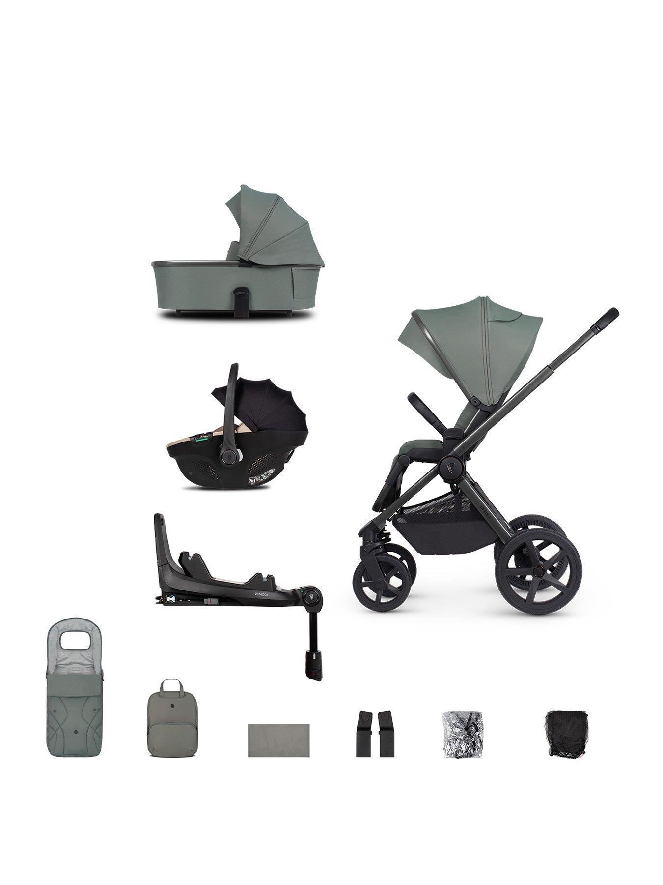 undefined Upline 2 - 3in1 Bundle plus Tiago Beige Car Seat and 360 Base - Aloe