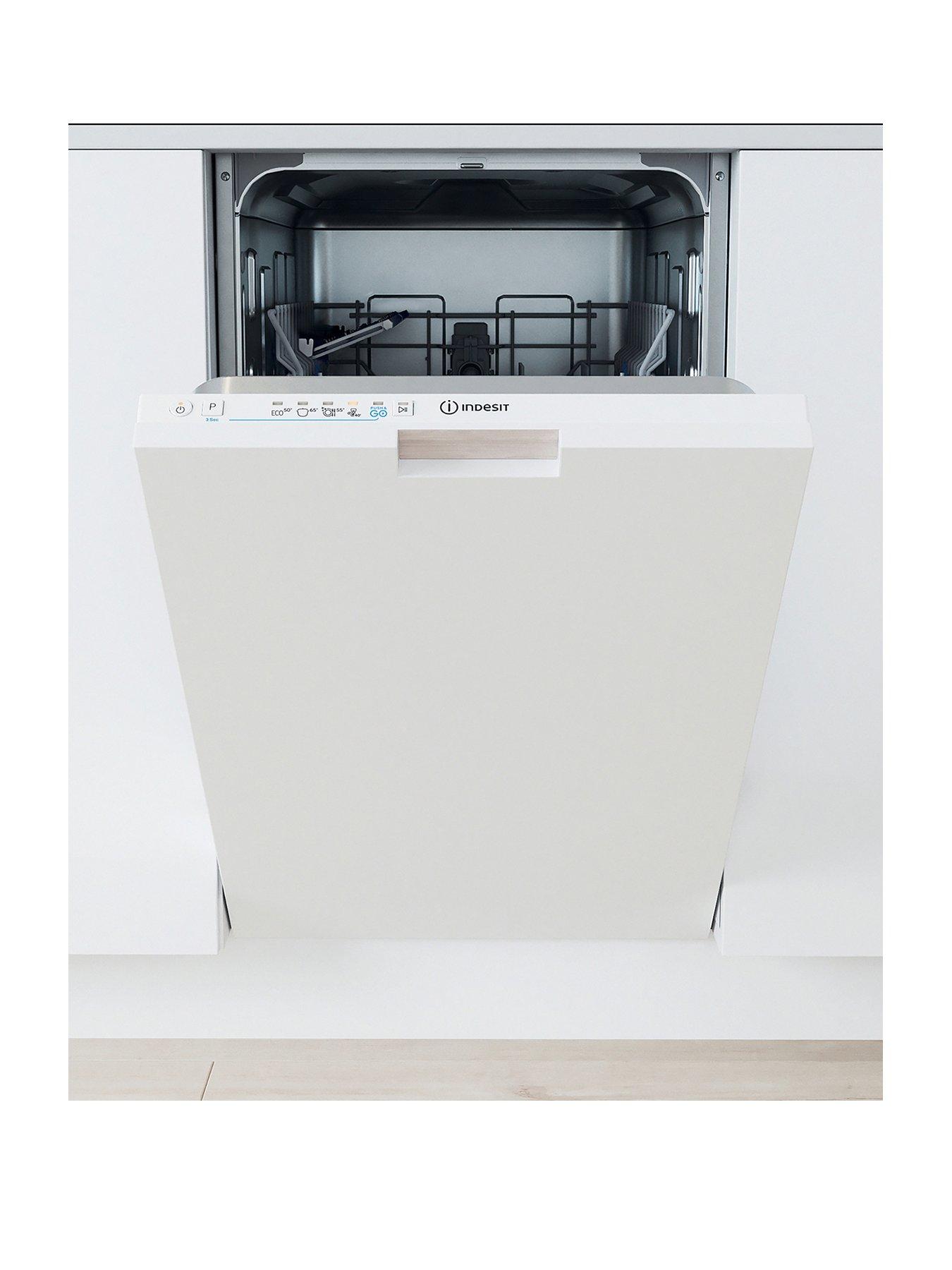 Indesit IN2IE10CS80UK Push & Go Integrated Slimline Dishwasher - White