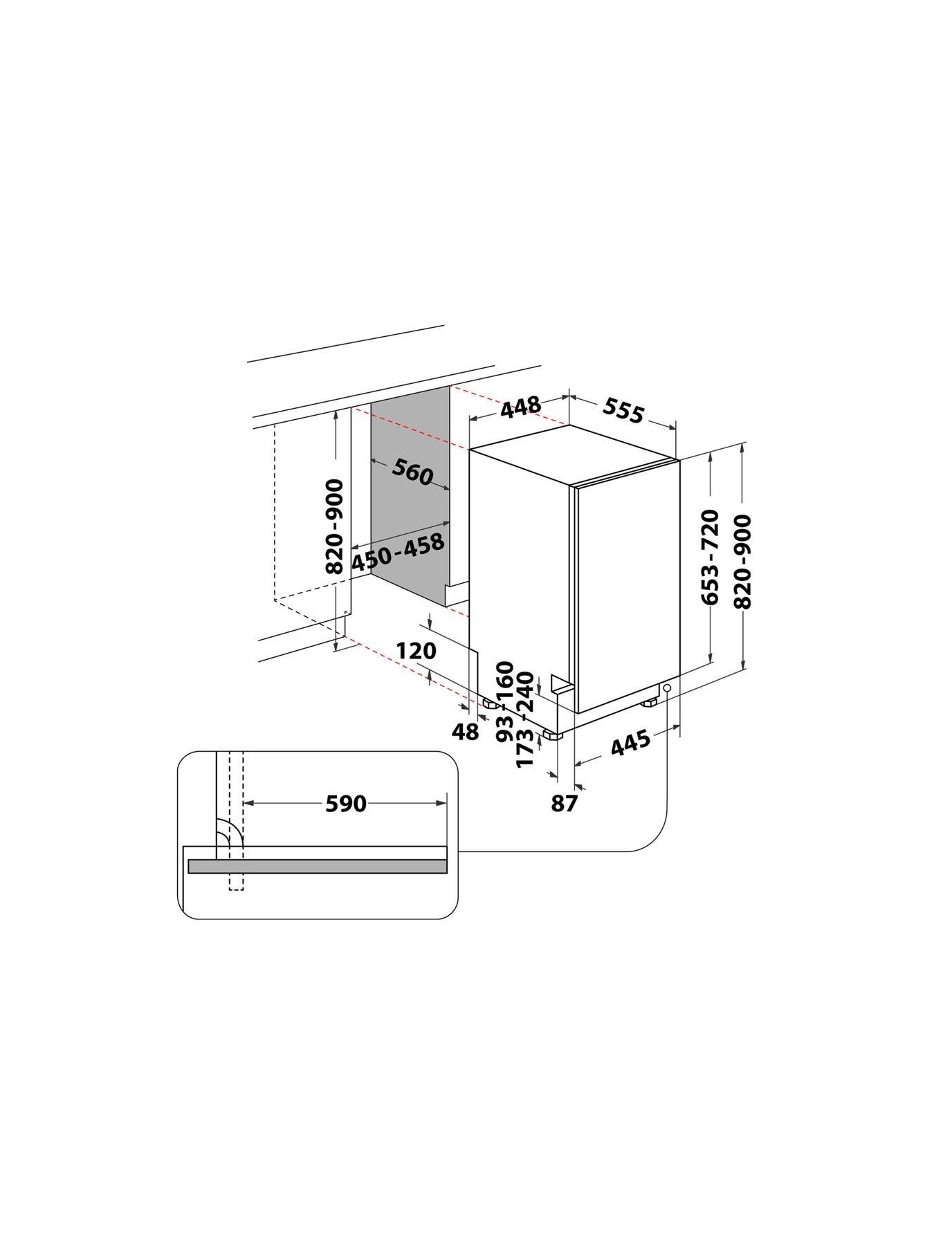 Image 7 of 7 of Indesit IN2IE10CS80UK Push&amp;Go Integrated Slimline Dishwasher - White