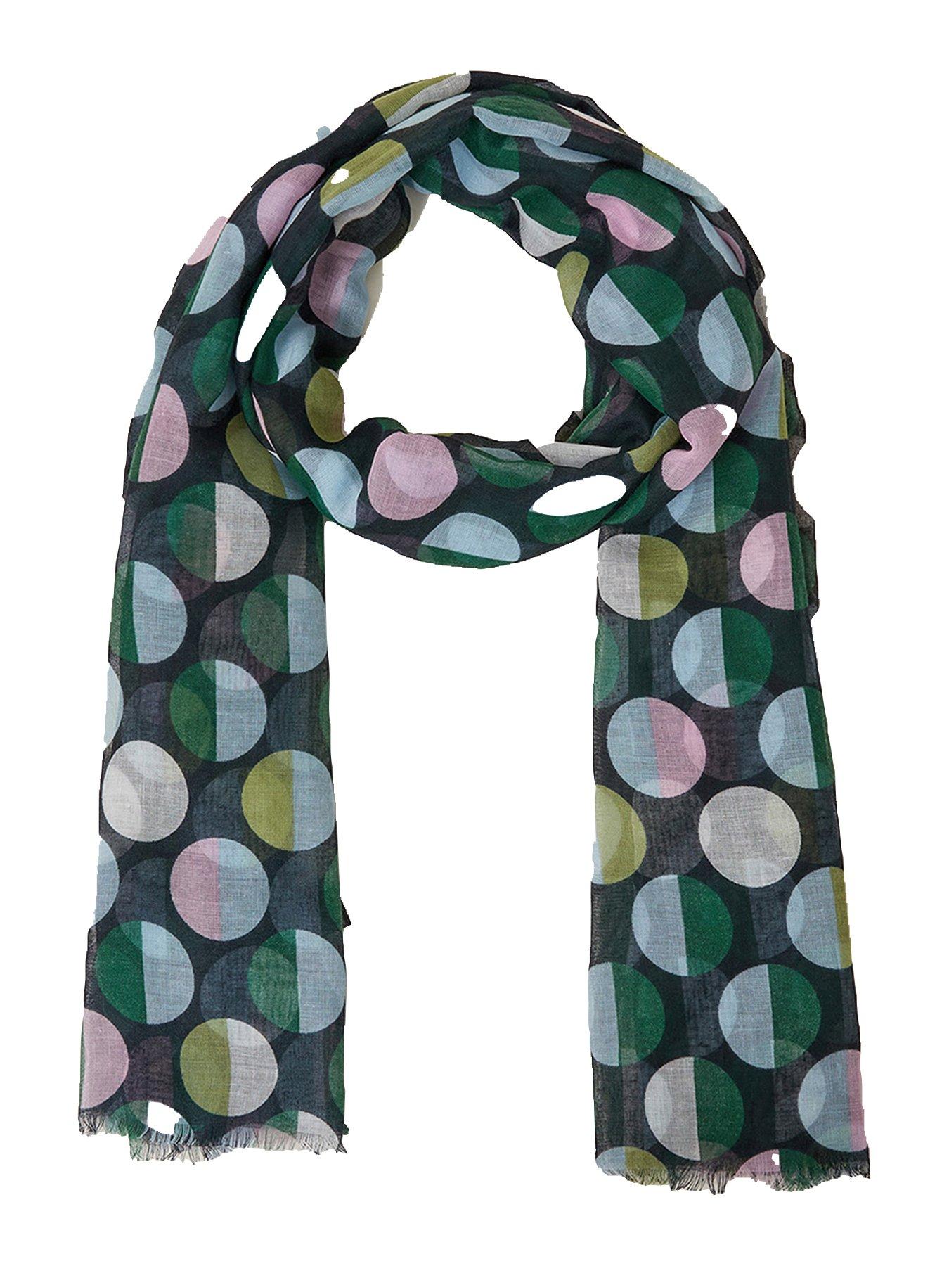 undefined Geri Geo Spot Scarf - Navy