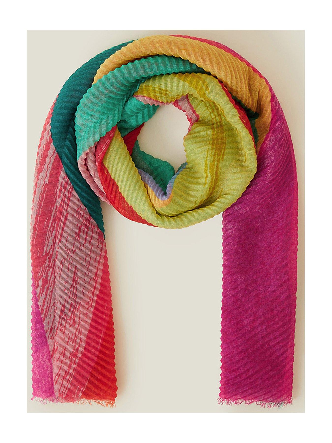 undefined Rita Rainbow Pleat Scarf - Brights Multi