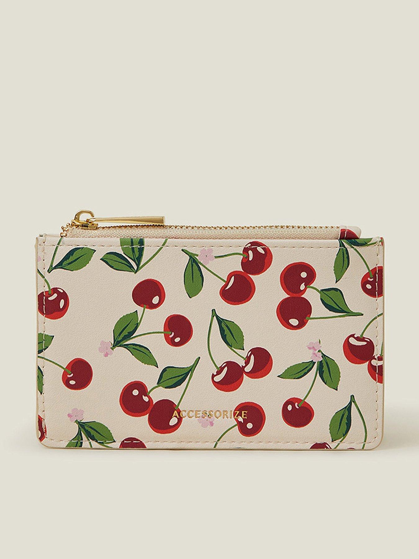 undefined Cherry Print Cardholder - Pink